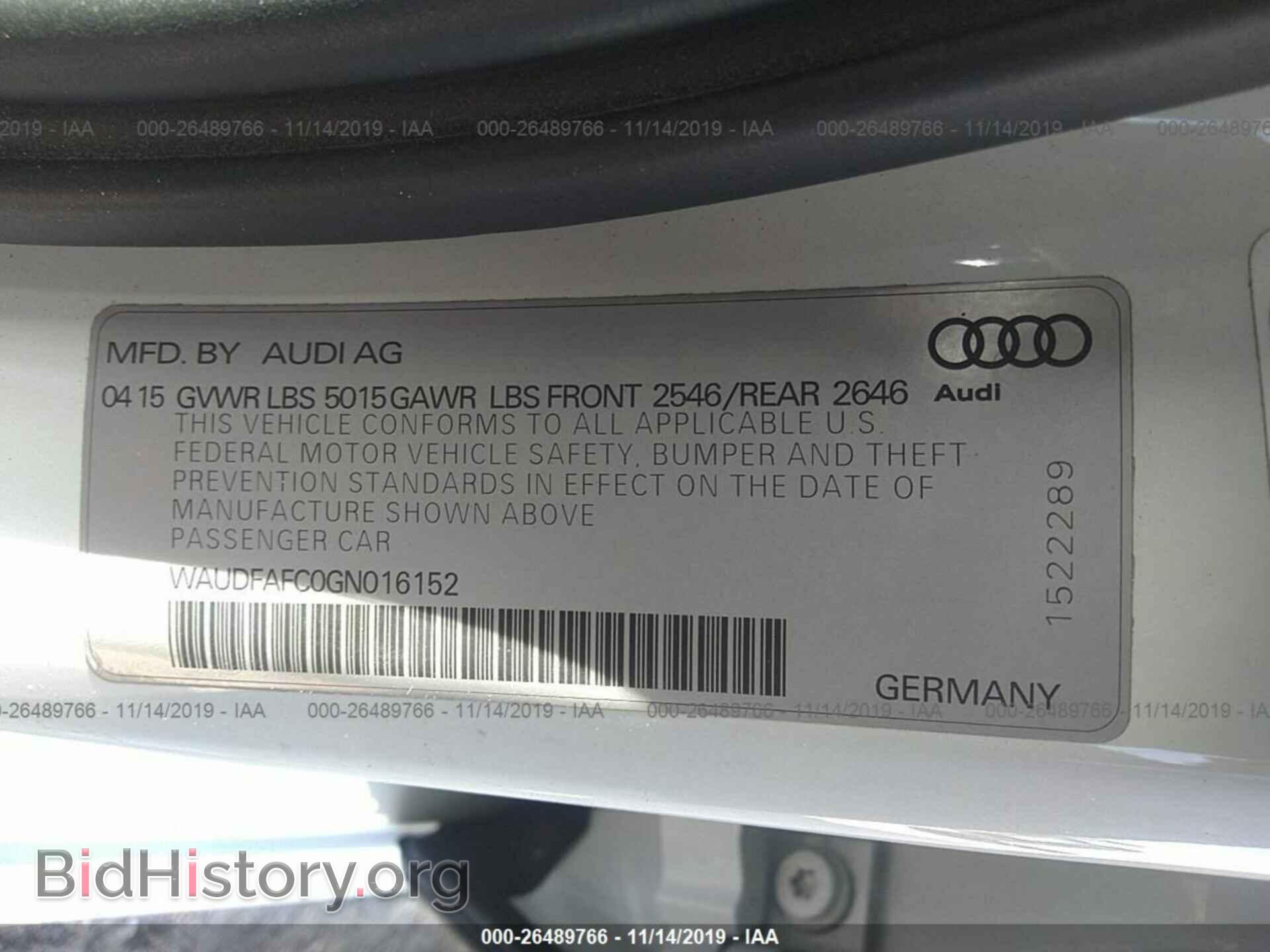 2016 Audi A6 - VIN: WAUDFAFC0GN016152 - Фото 9