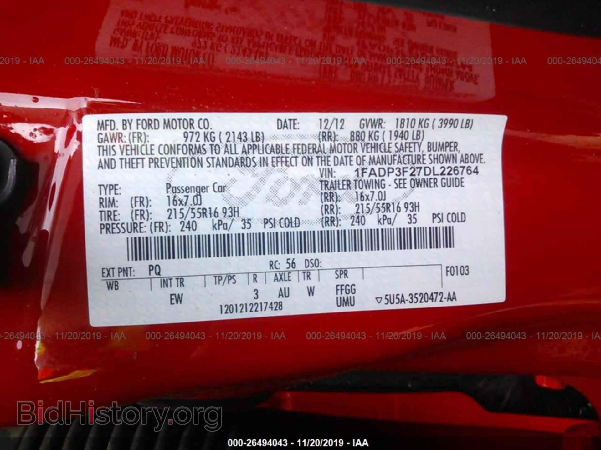 2013 FORD FOCUS - VIN: 1FADP3F27DL226764 - Фото 9