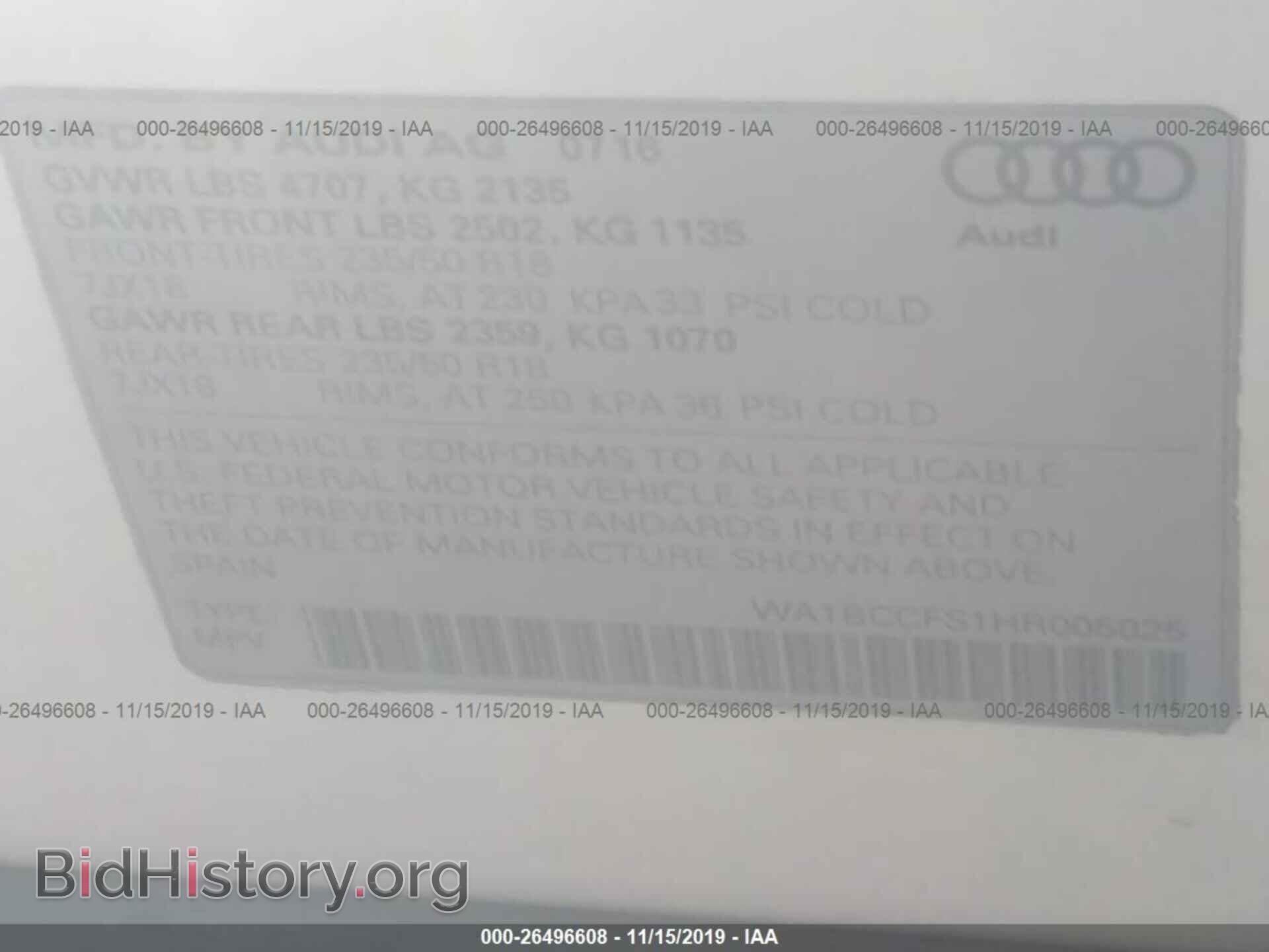 2017 AUDI Q3 - VIN: WA1BCCFS1HR005025 - Фото 9