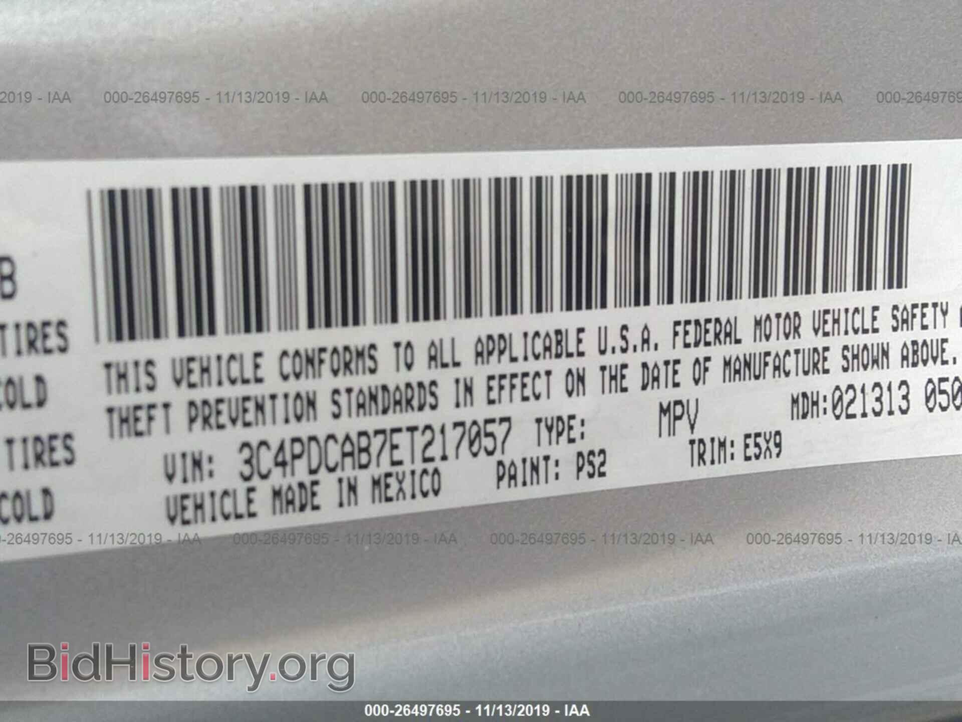 2014 DODGE JOURNEY - VIN: 3C4PDCAB7ET217057 - Фото 9