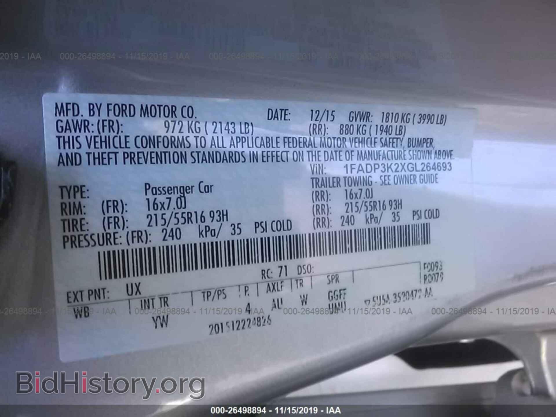 2016 FORD FOCUS - VIN: 1FADP3K2XGL264693 - Фото 9
