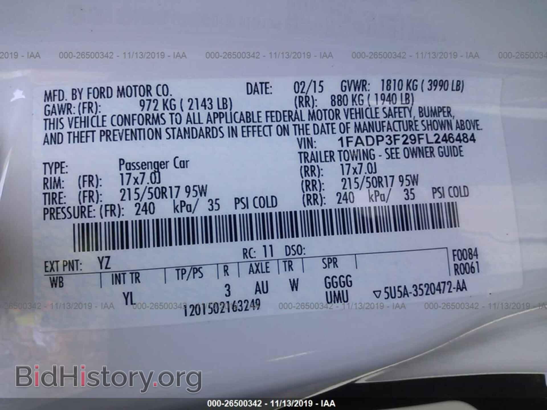 2015 FORD FOCUS - VIN: 1FADP3F29FL246484 - Фото 9
