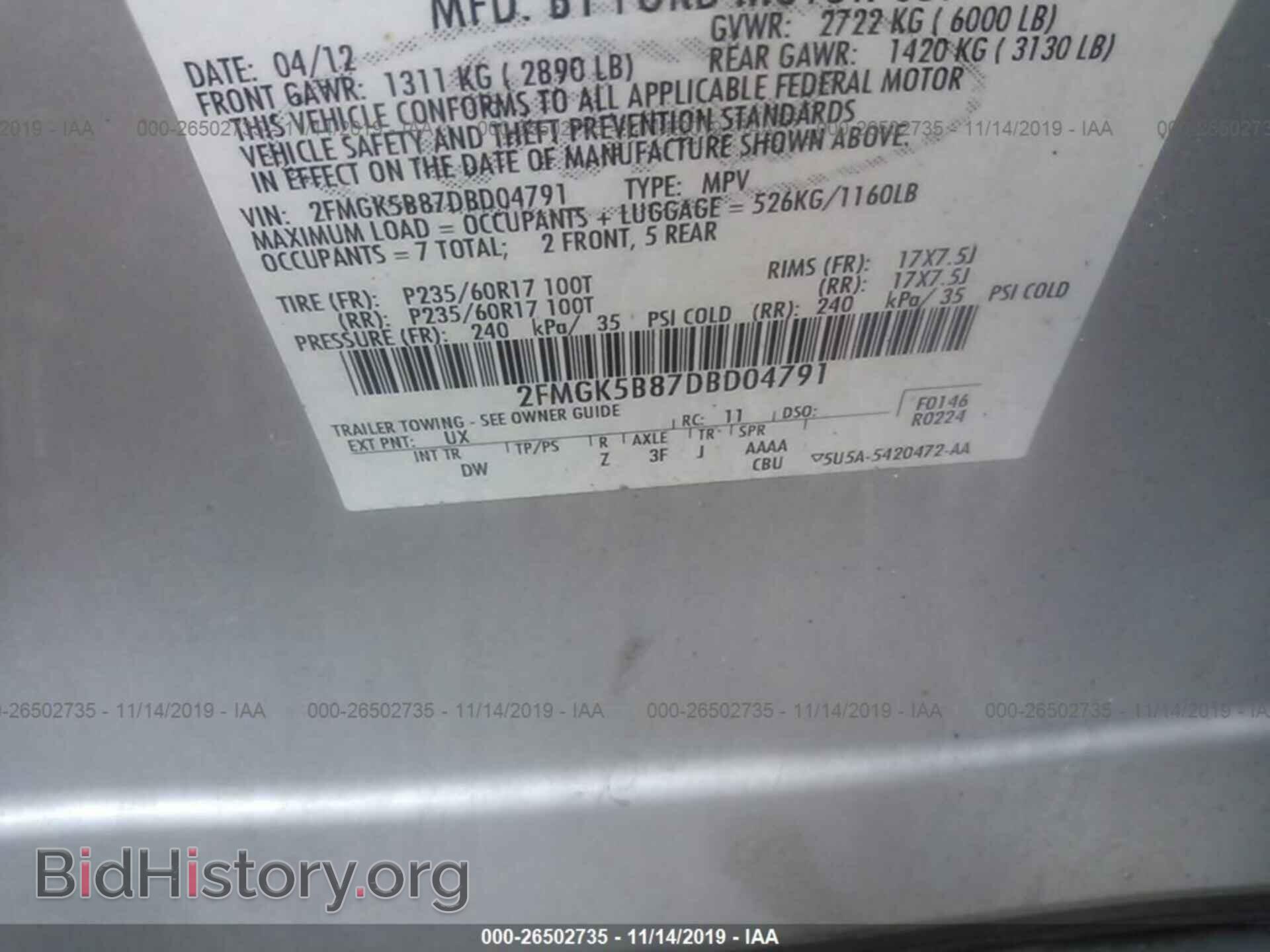 2013 FORD FLEX - VIN: 2FMGK5B87DBD04791 - Фото 9