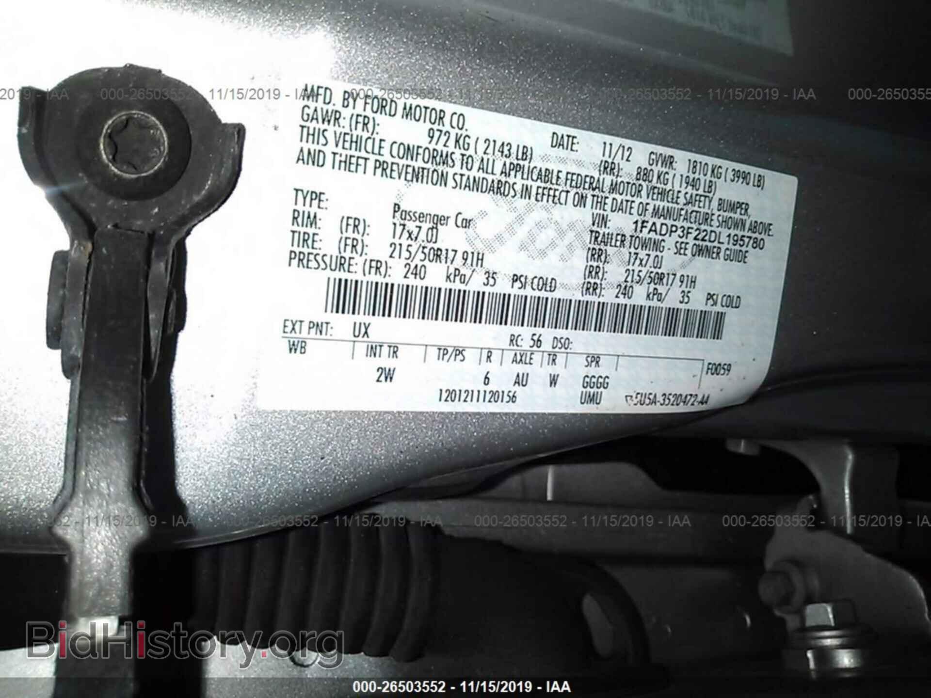 2013 FORD FOCUS - VIN: 1FADP3F22DL195780 - Фото 9