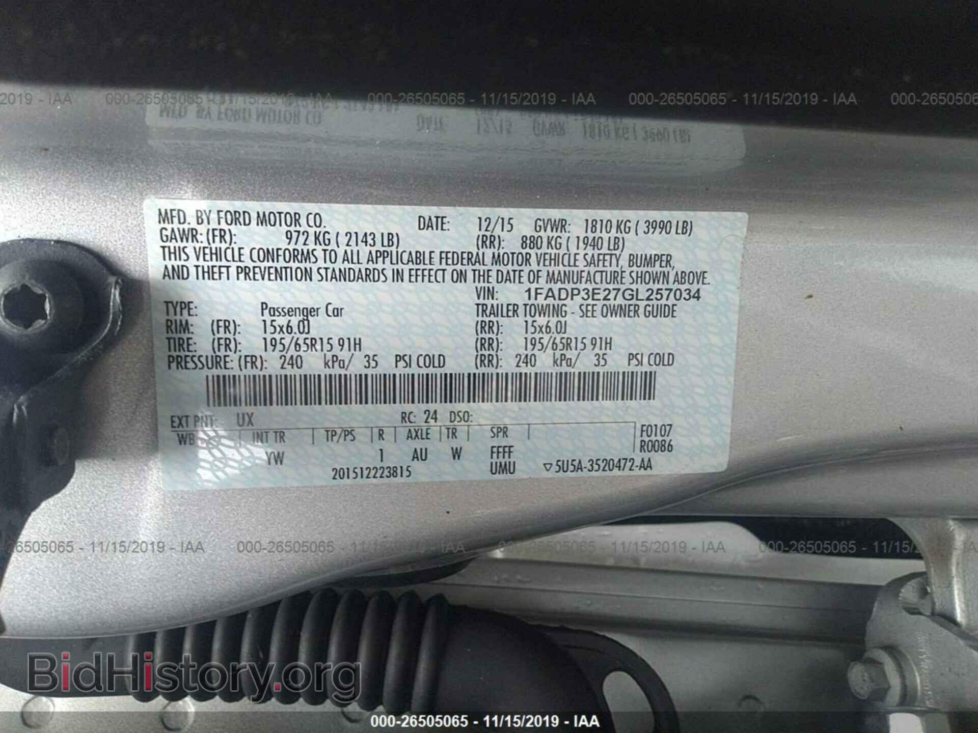 2016 FORD FOCUS - VIN: 1FADP3E27GL257034 - Фото 9