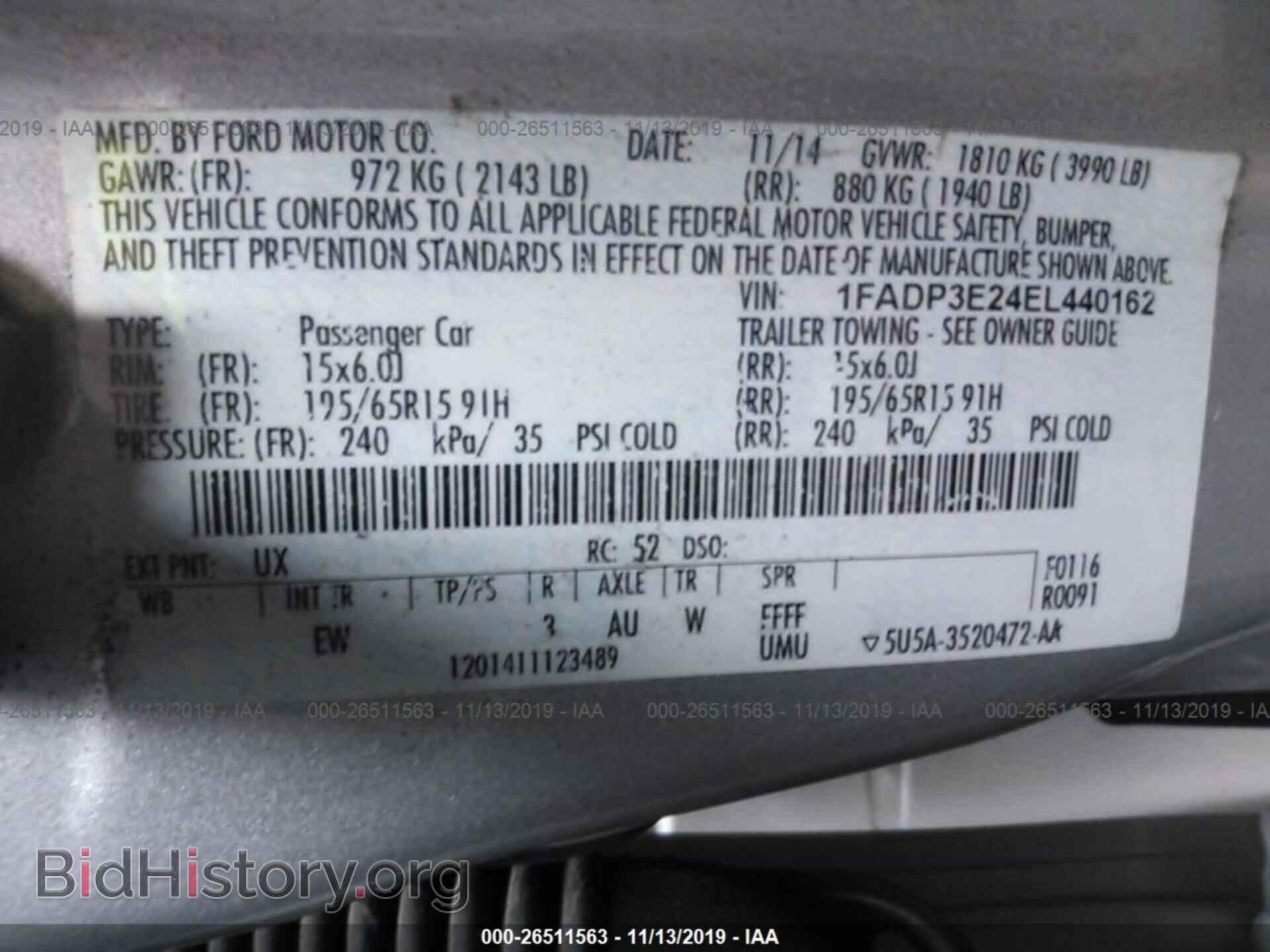 2014 FORD FOCUS - VIN: 1FADP3E24EL440162 - Фото 9