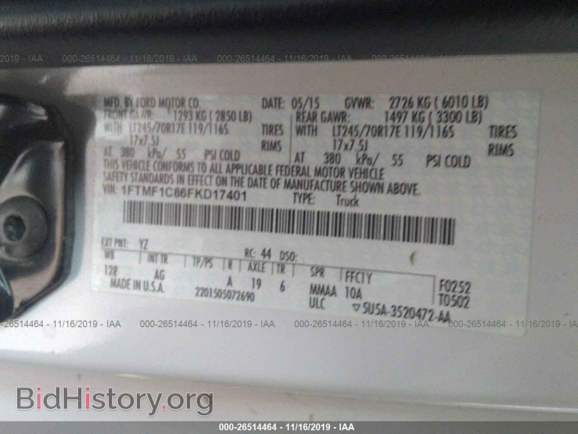 2015 FORD F150 - VIN: 1FTMF1C86FKD17401 - Photo 9