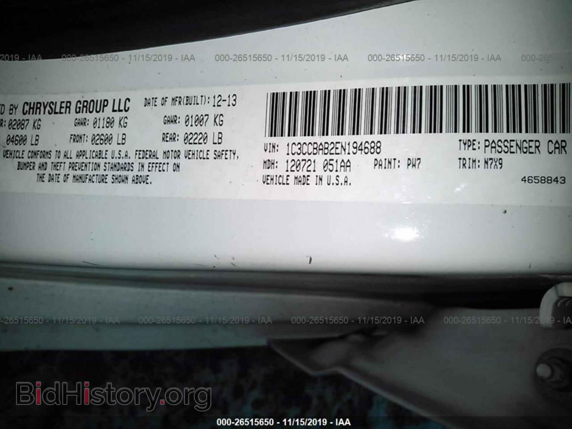 2014 CHRYSLER 200 - VIN: 1C3CCBAB2EN194688 - Фото 9