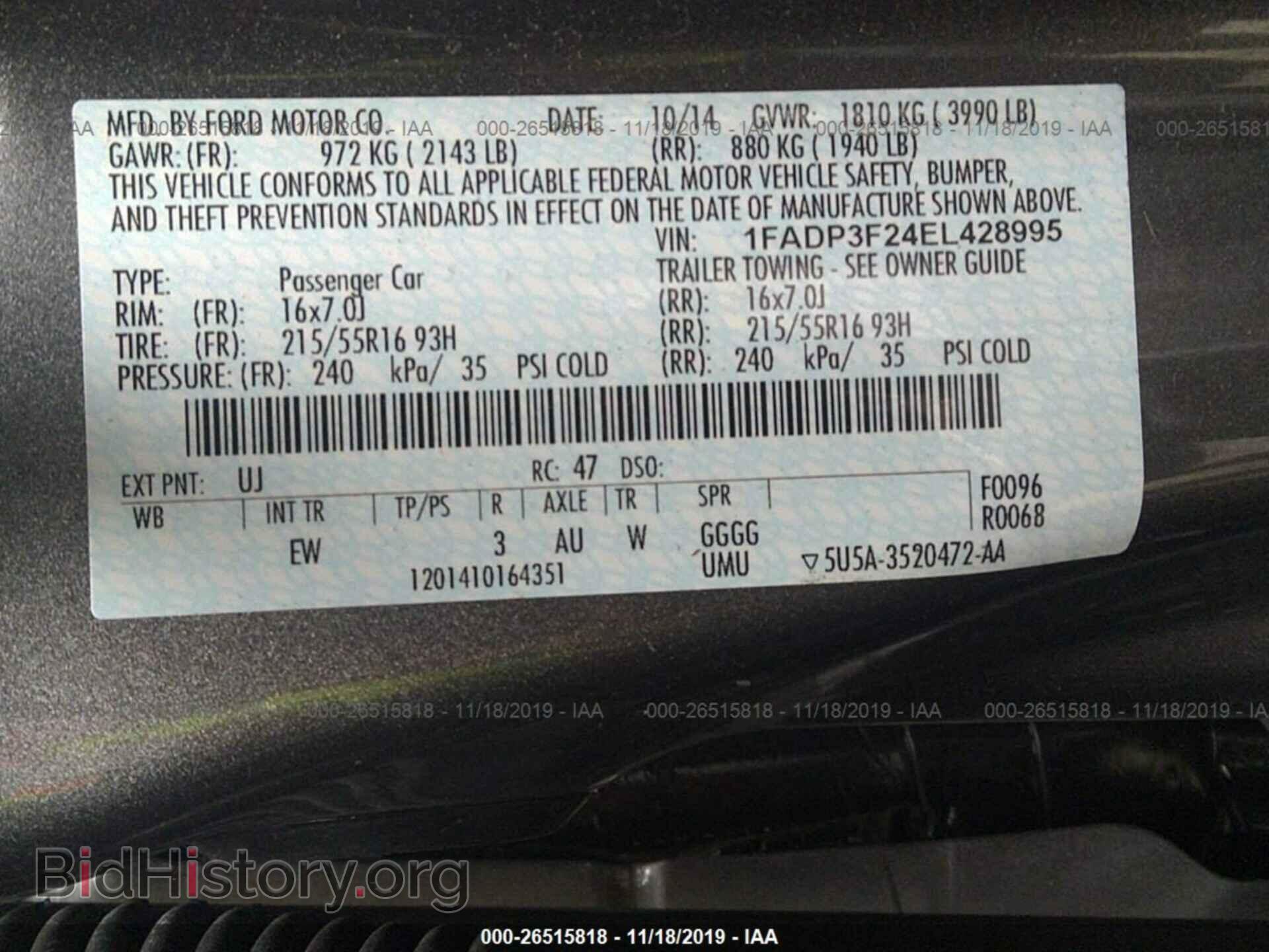 2014 FORD FOCUS - VIN: 1FADP3F24EL428995 - Photo 9