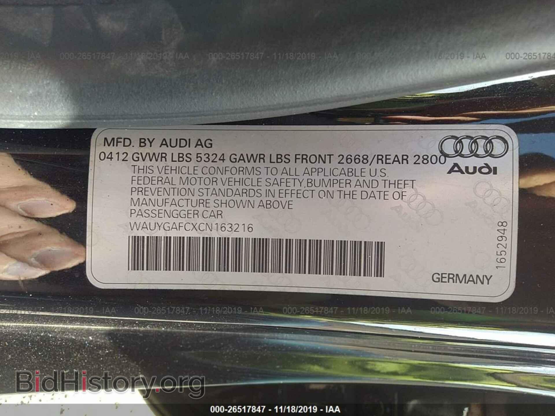 2012 AUDI A7 - VIN: WAUYGAFCXCN163216 - Фото 9