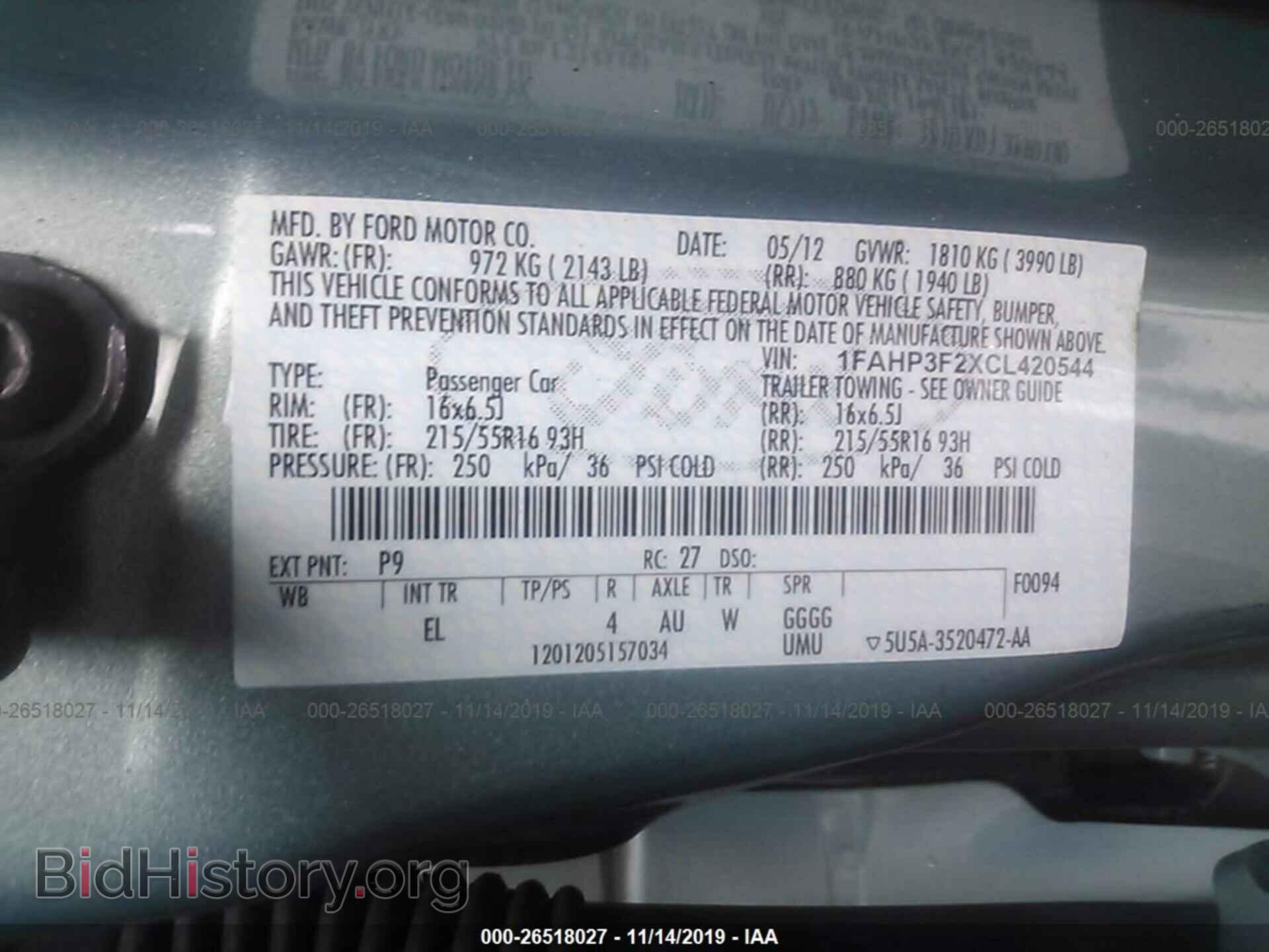 2012 FORD FOCUS - VIN: 1FAHP3F2XCL420544 - Photo 9