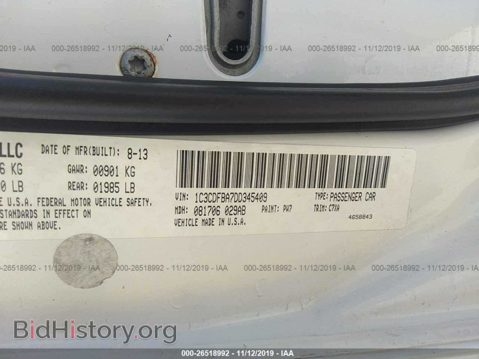 2013 DODGE DART - VIN: 1C3CDFBA7DD345409 - Фото 9