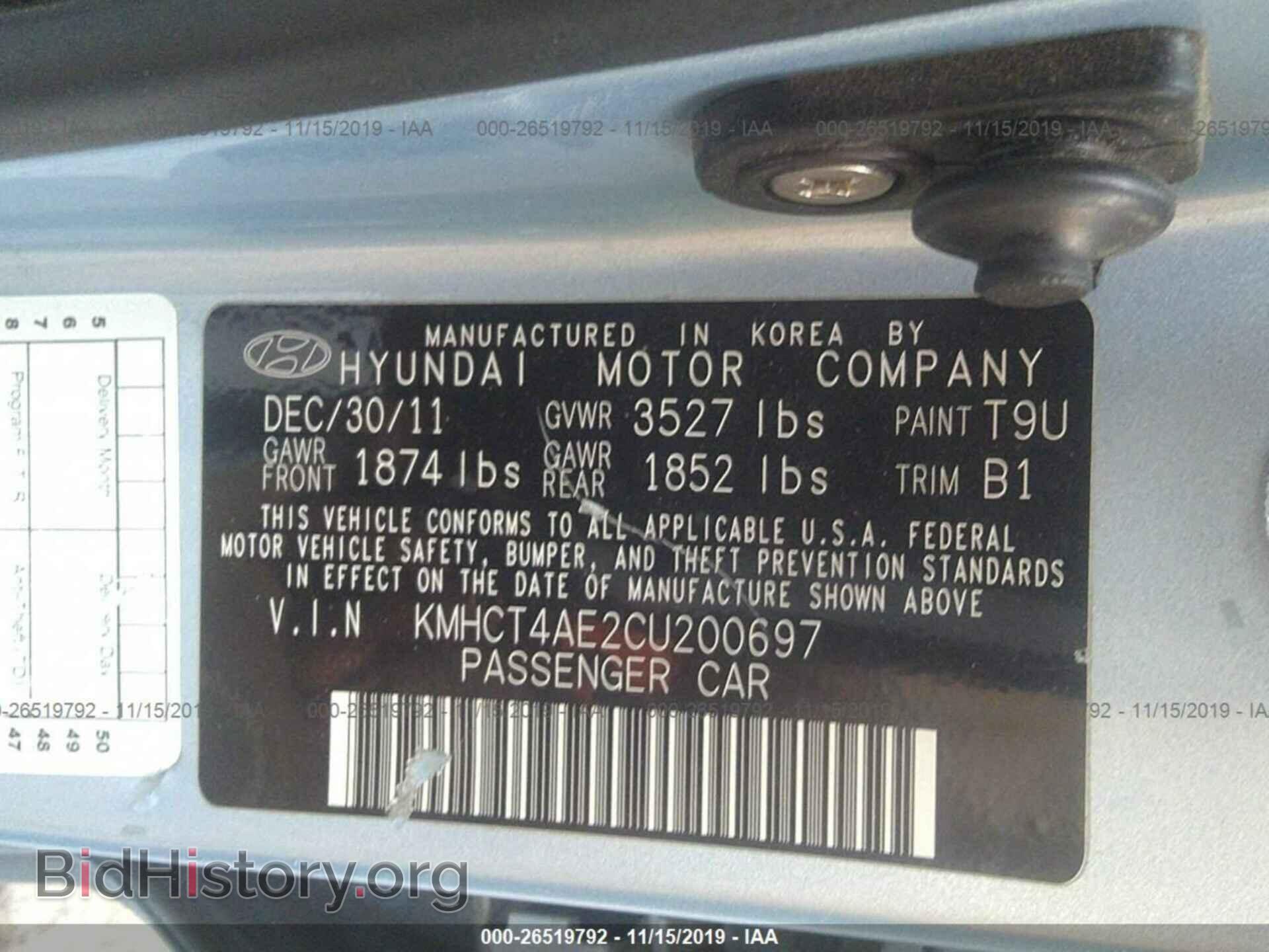 2012 HYUNDAI ACCENT - VIN: KMHCT4AE2CU200697 - Фото 9