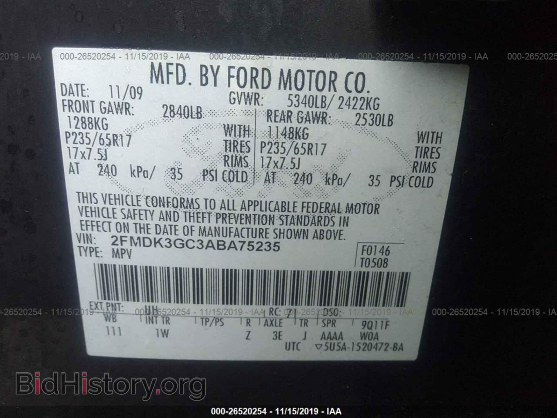 2010 FORD EDGE - VIN: 2FMDK3GC3ABA75235 - Photo 9