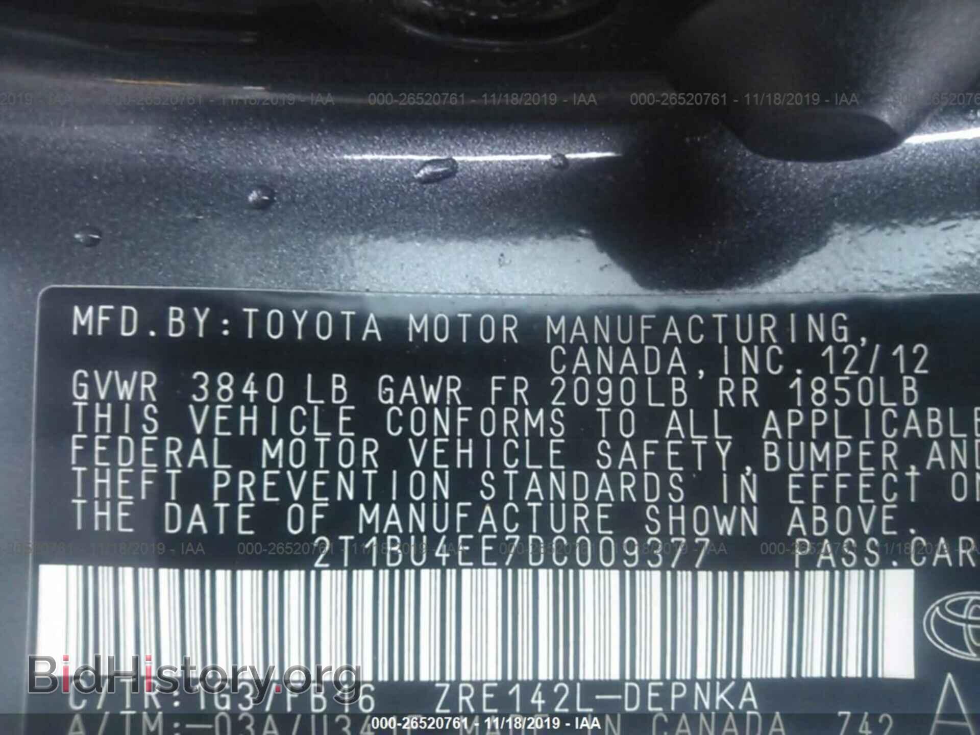 2013 TOYOTA COROLLA - VIN: 2T1BU4EE7DC009377 - Photo 9
