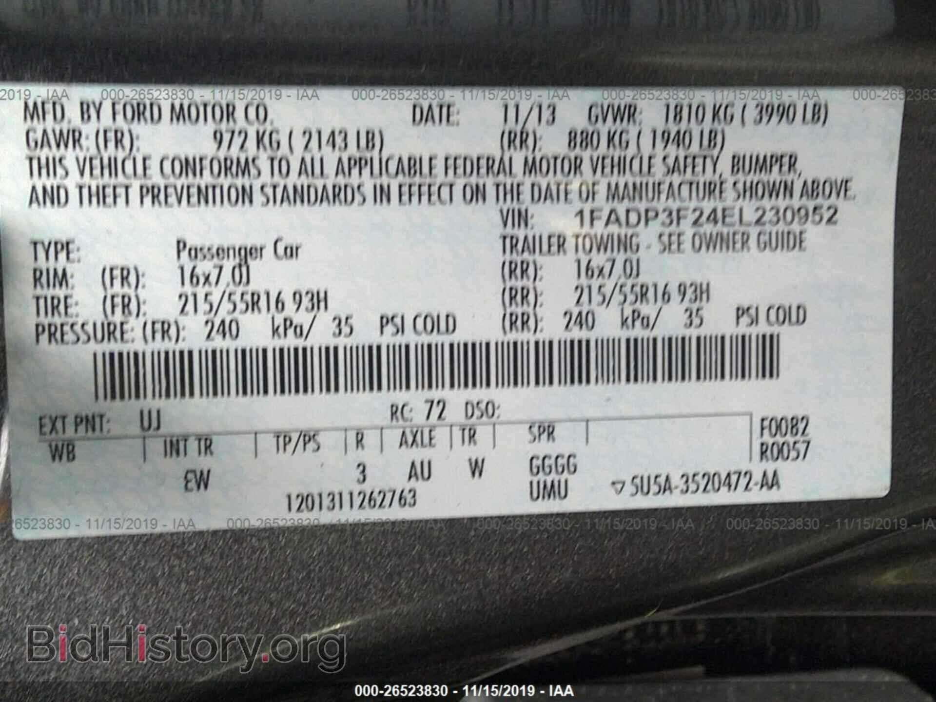 2014 FORD FOCUS - VIN: 1FADP3F24EL230952 - Фото 9