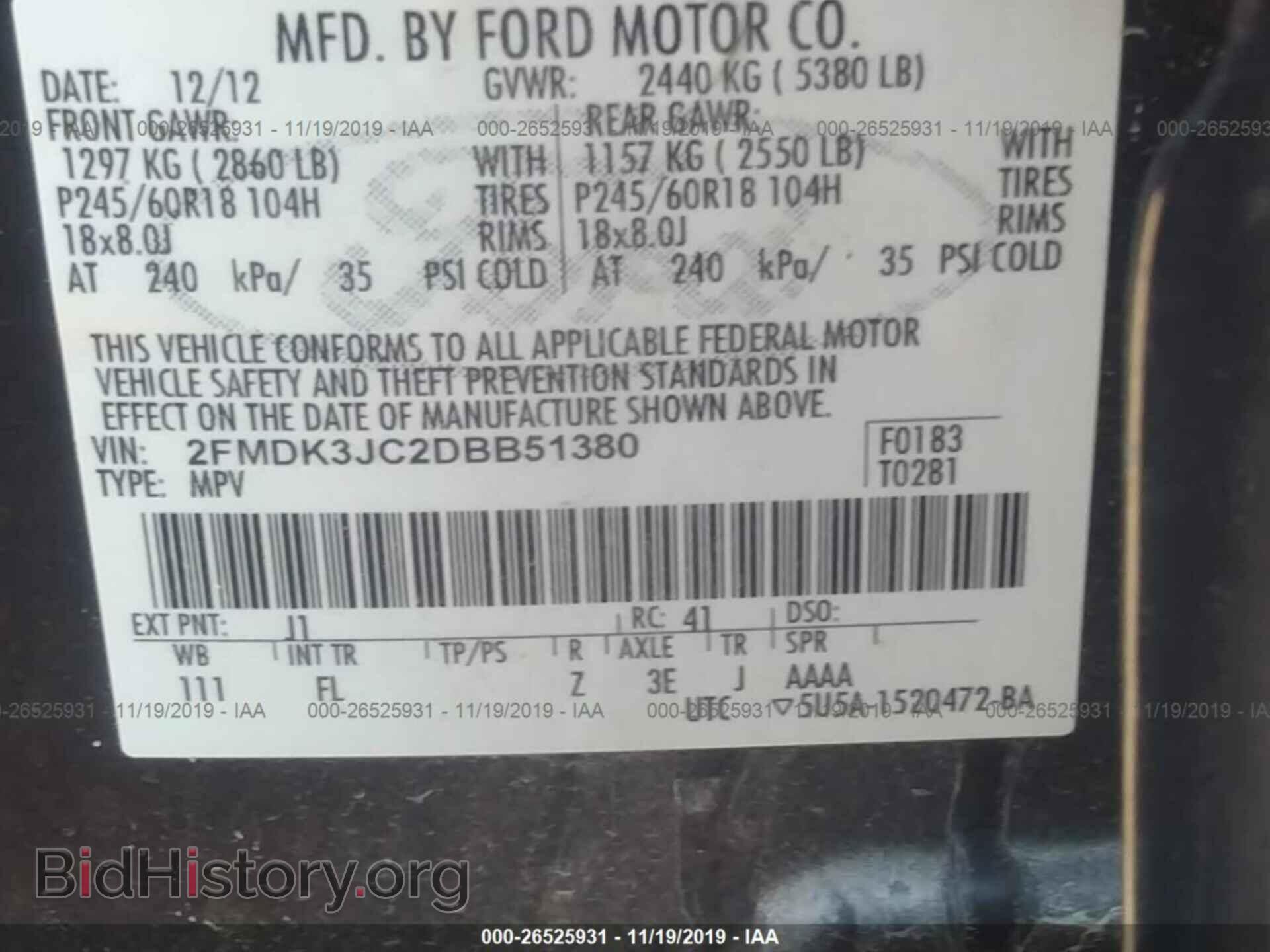 2013 FORD EDGE - VIN: 2FMDK3JC2DBB51380 - Photo 9