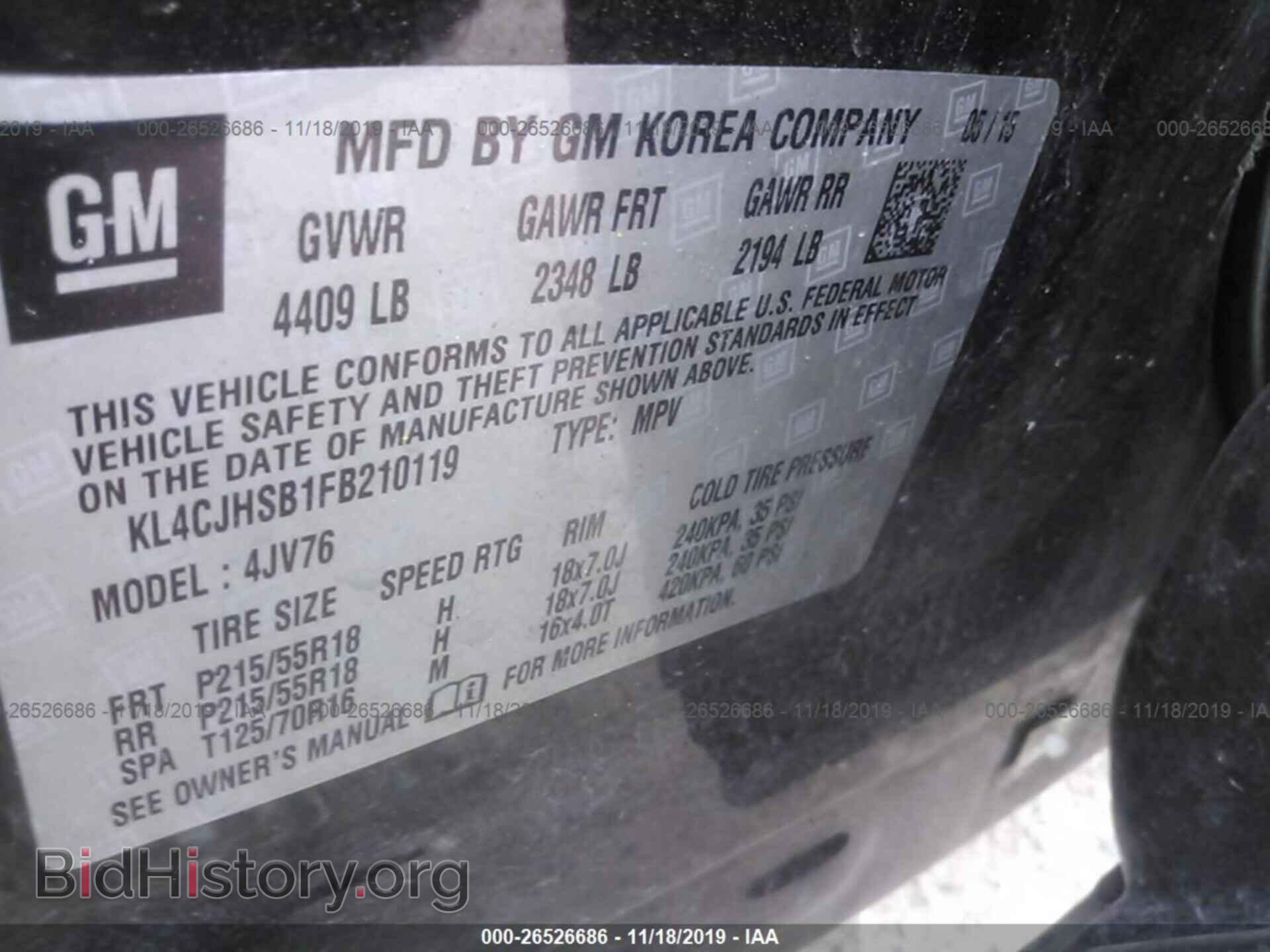 2015 BUICK ENCORE - VIN: KL4CJHSB1FB210119 - Photo 9
