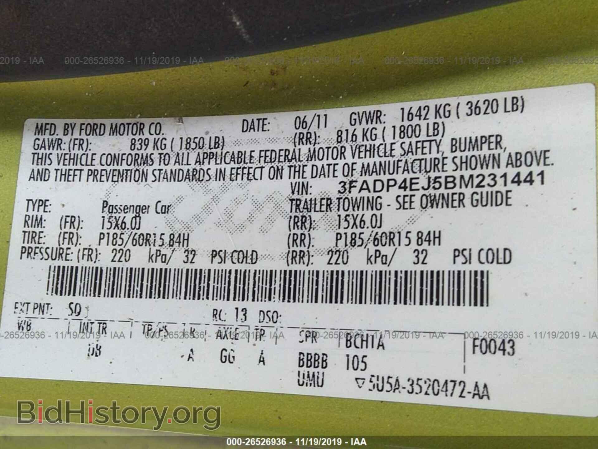 2011 FORD FIESTA - VIN: 3FADP4EJ5BM231441 - Фото 9