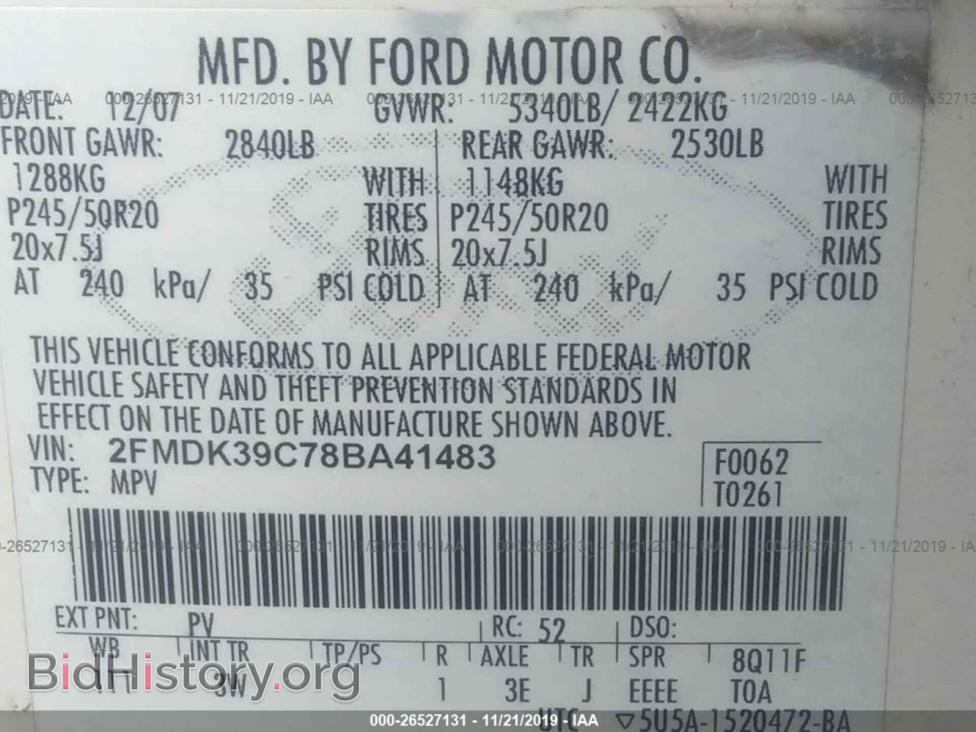 2008 FORD EDGE - VIN: 2FMDK39C78BA41483 - Photo 9