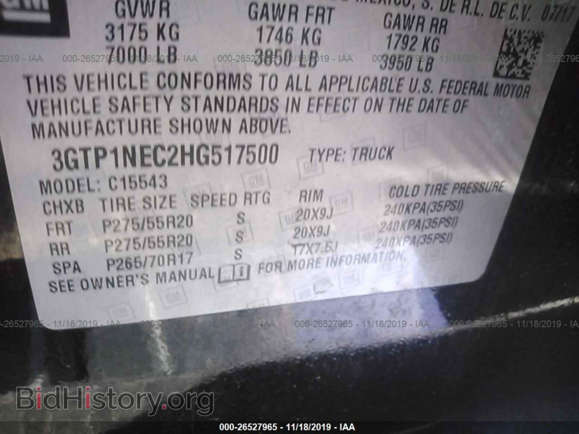 2017 GMC SIERRA - VIN: 3GTP1NEC2HG517500 - Фото 9