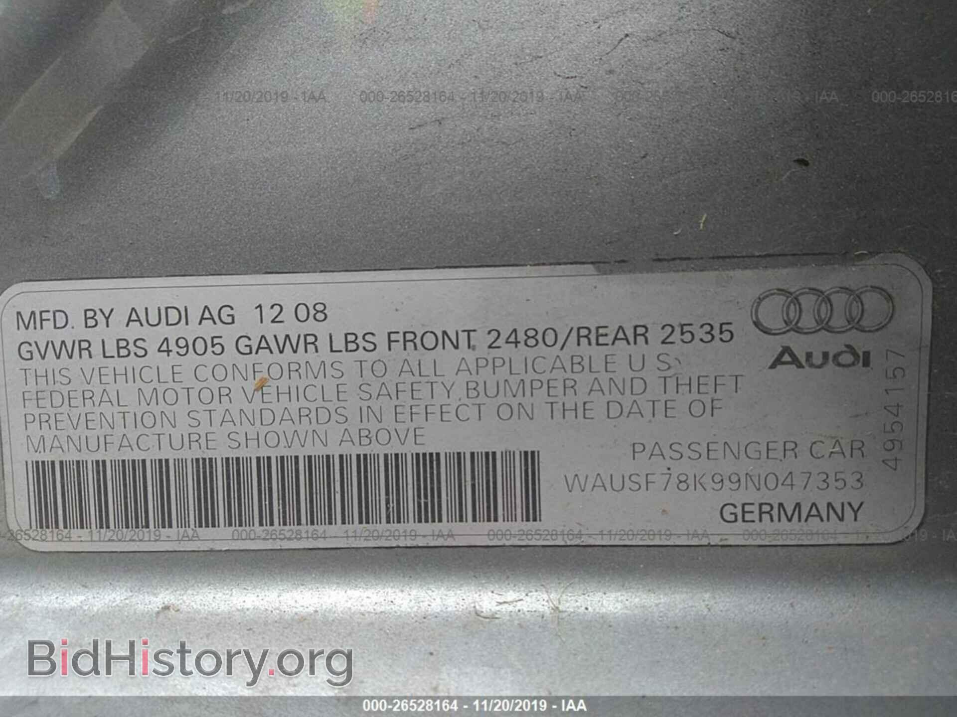 2009 AUDI A4 - VIN: WAUSF78K99N047353 - Фото 9