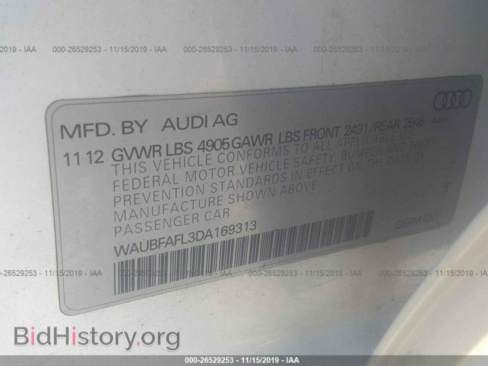 2013 AUDI A4 - VIN: WAUBFAFL3DA169313 - Photo 9