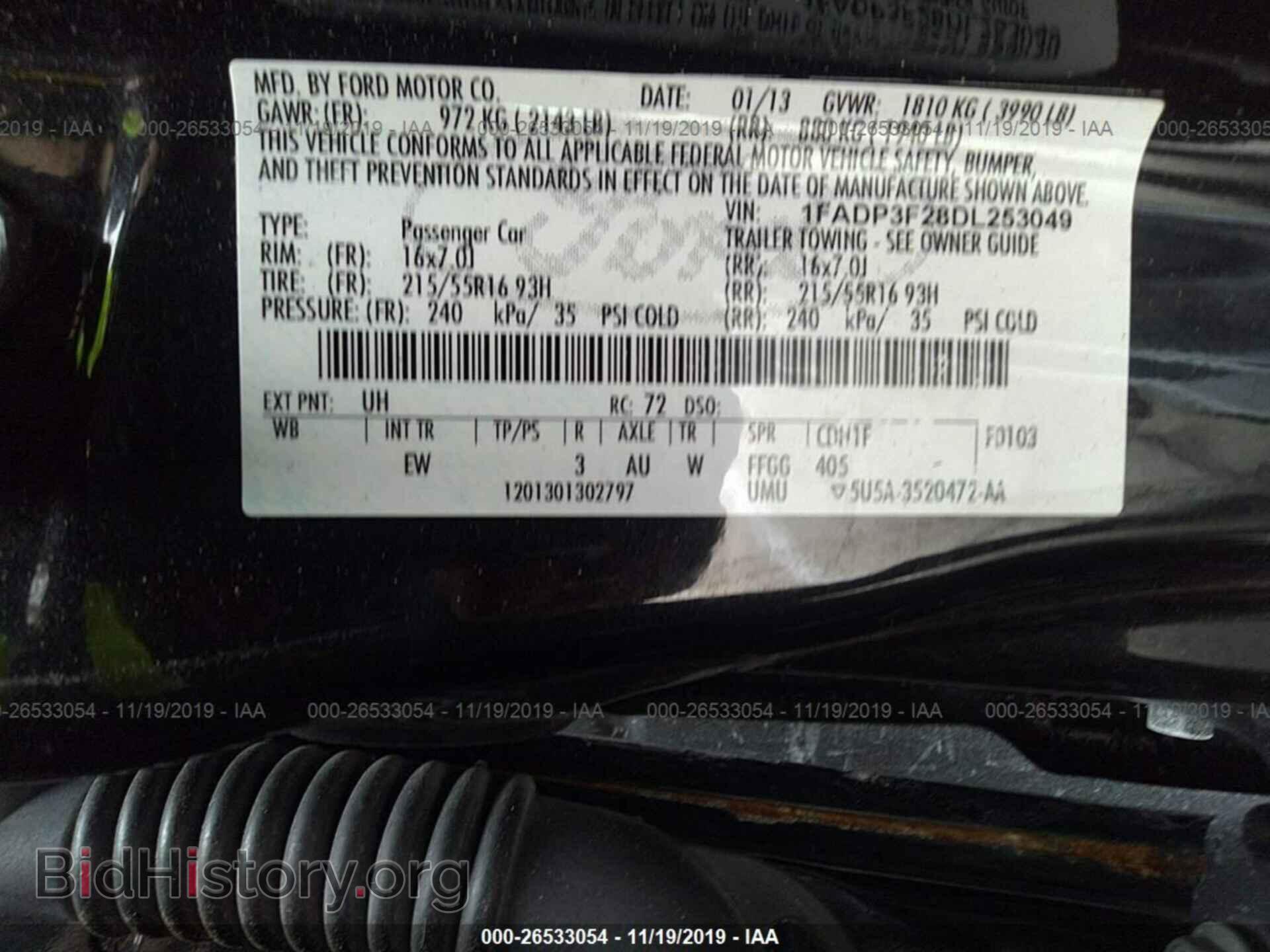 2013 FORD FOCUS - VIN: 1FADP3F28DL253049 - Фото 9