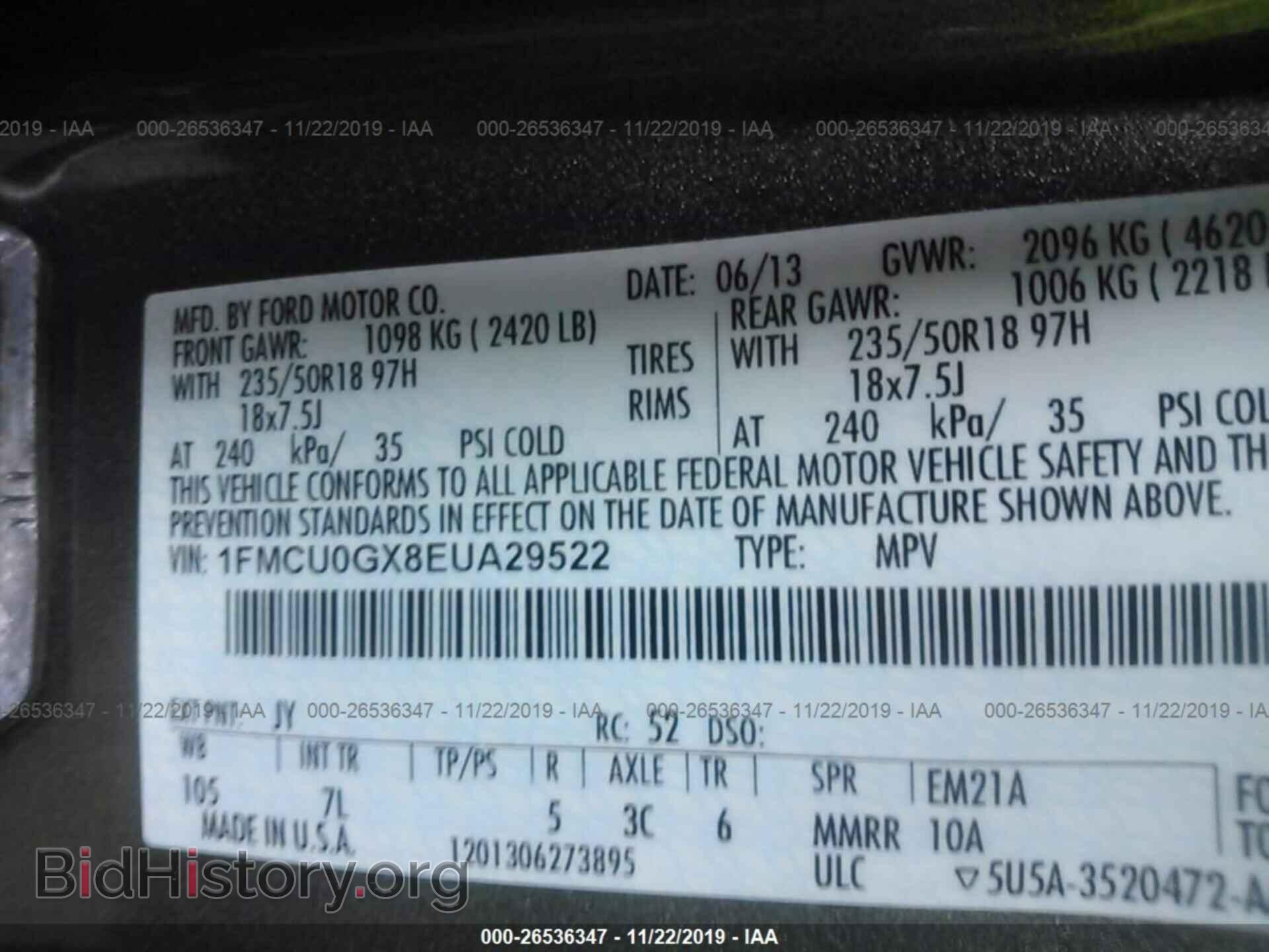 2014 FORD ESCAPE - VIN: 1FMCU0GX8EUA29522 - Photo 9