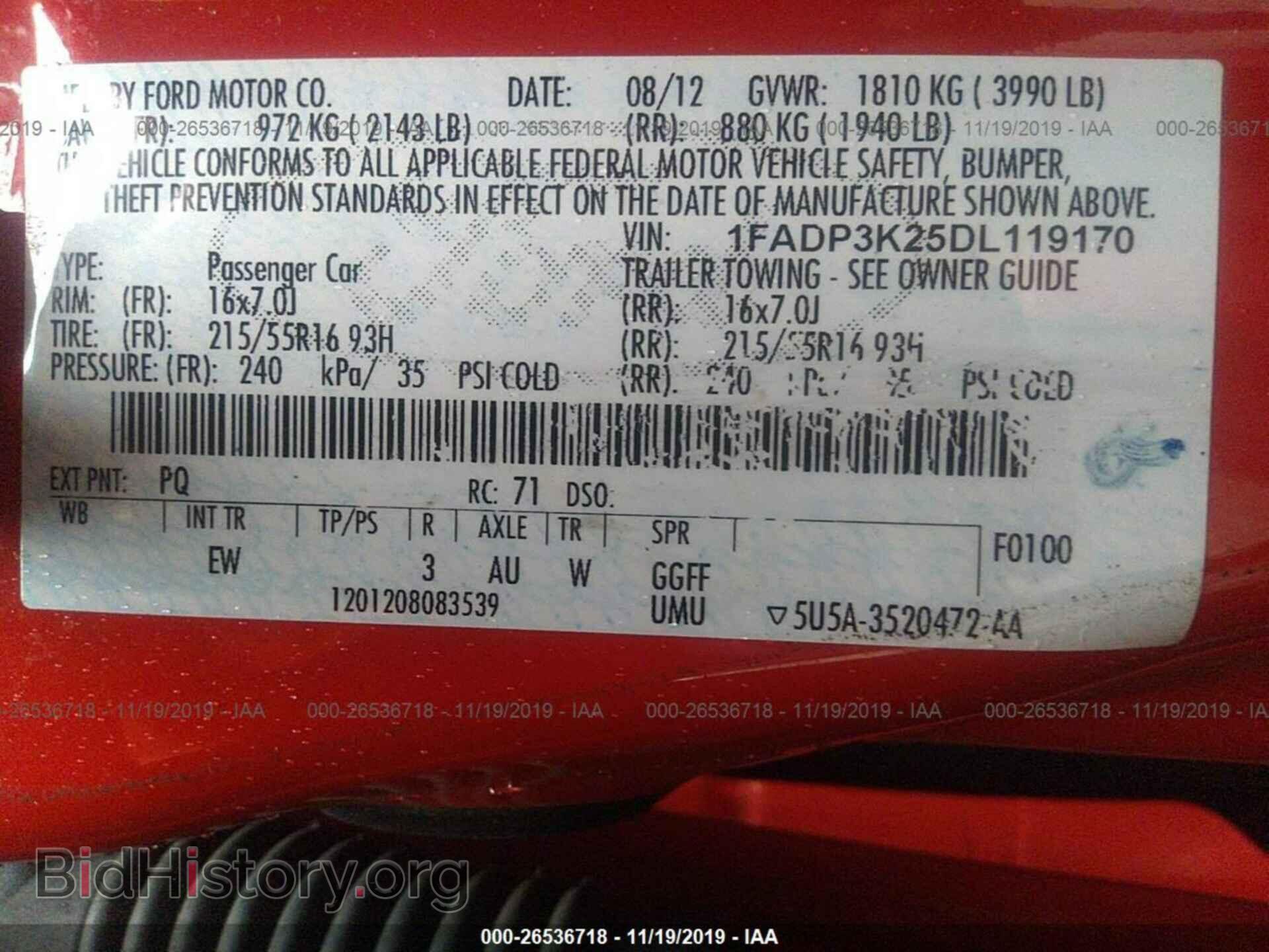 2013 FORD FOCUS - VIN: 1FADP3K25DL119170 - Фото 9