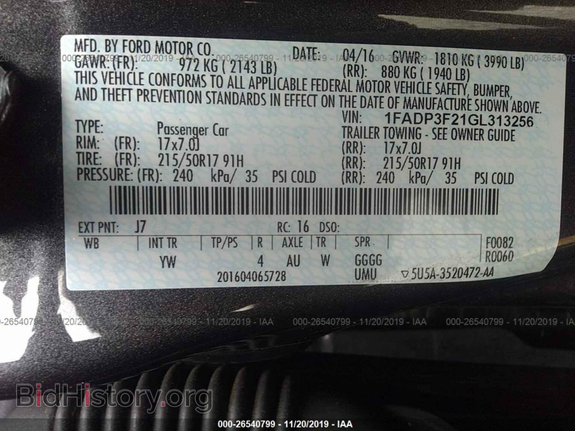 2016 FORD FOCUS - VIN: 1FADP3F21GL313256 - Фото 9