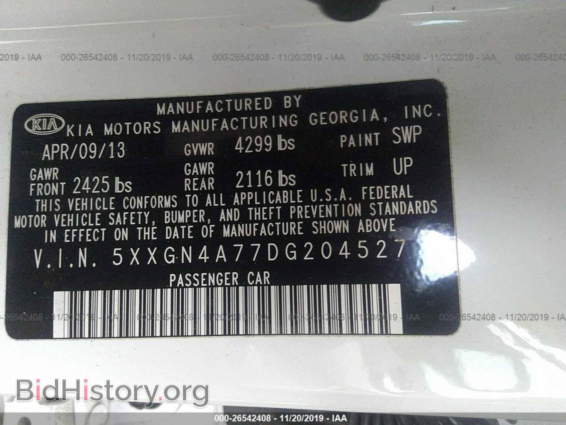 2013 KIA OPTIMA - VIN: 5XXGN4A77DG204527 - Photo 9