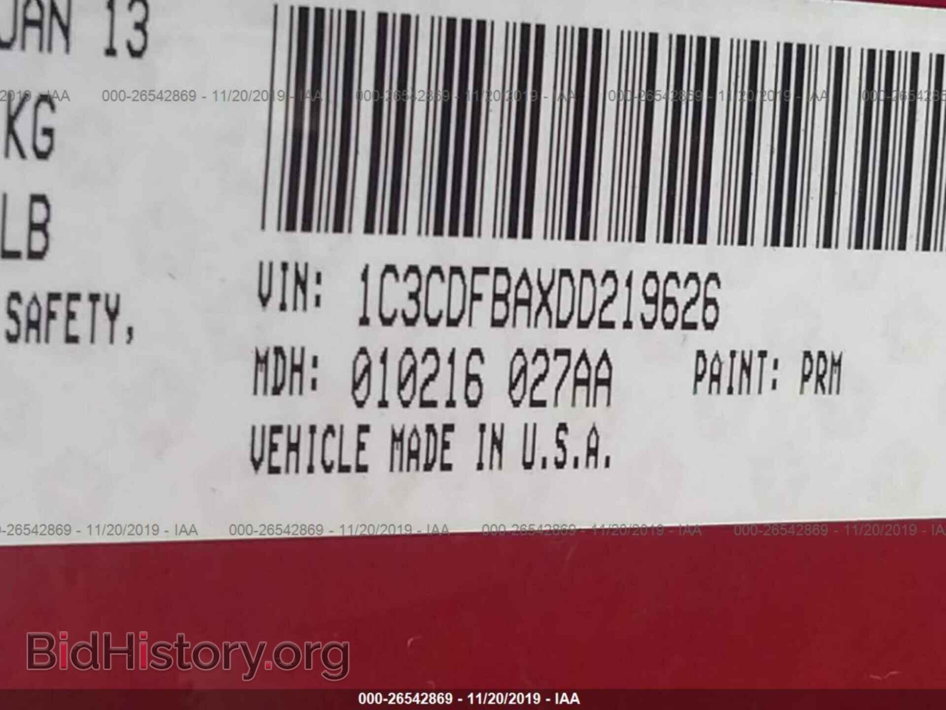 2013 DODGE DART - VIN: 1C3CDFBAXDD219626 - Photo 9