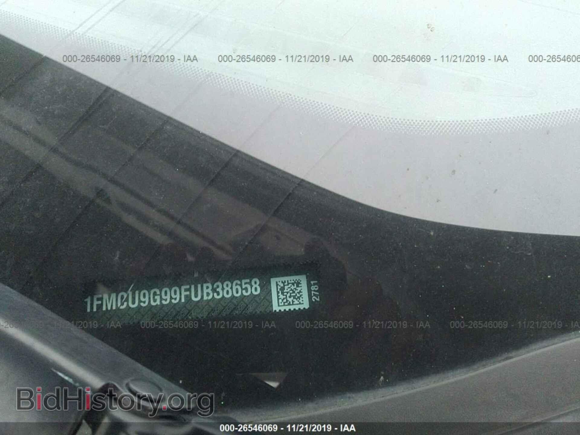 2015 FORD ESCAPE - VIN: 1FMCU9G99FUB38658 - Фото 9