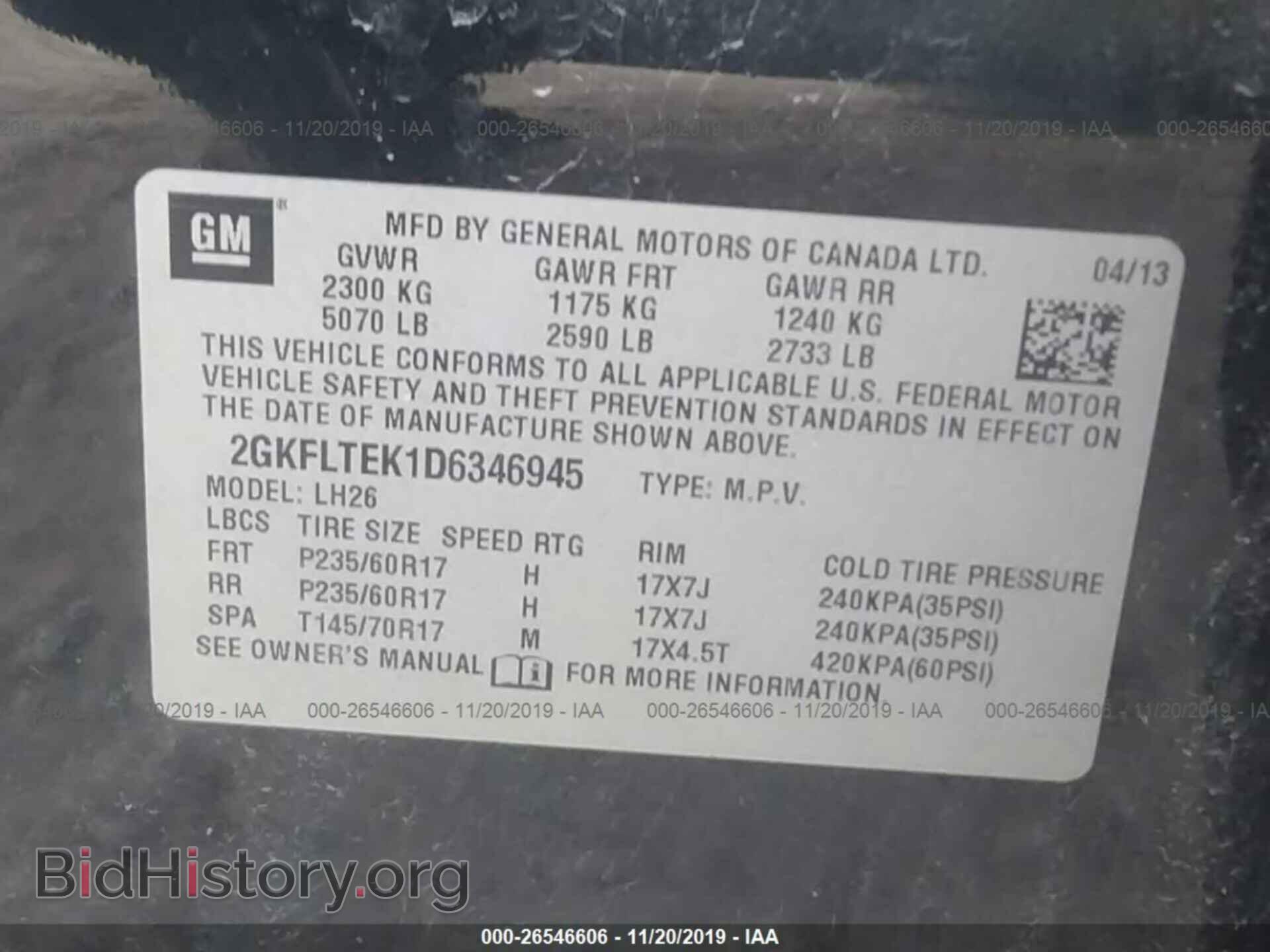 2013 GMC TERRAIN - VIN: 2GKFLTEK1D6346945 - Photo 9