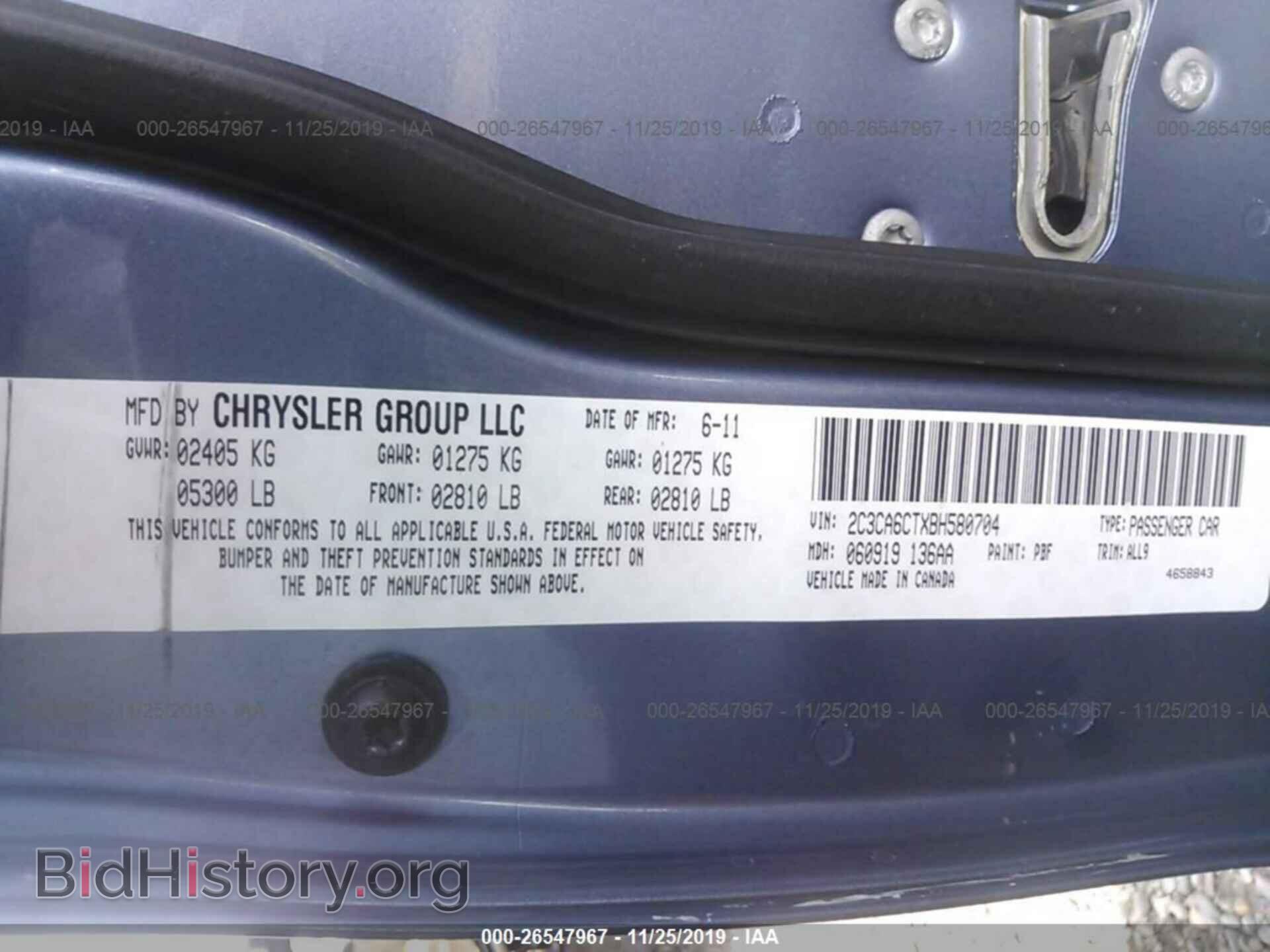 2011 CHRYSLER 300C - VIN: 2C3CA6CTXBH580704 - Фото 9