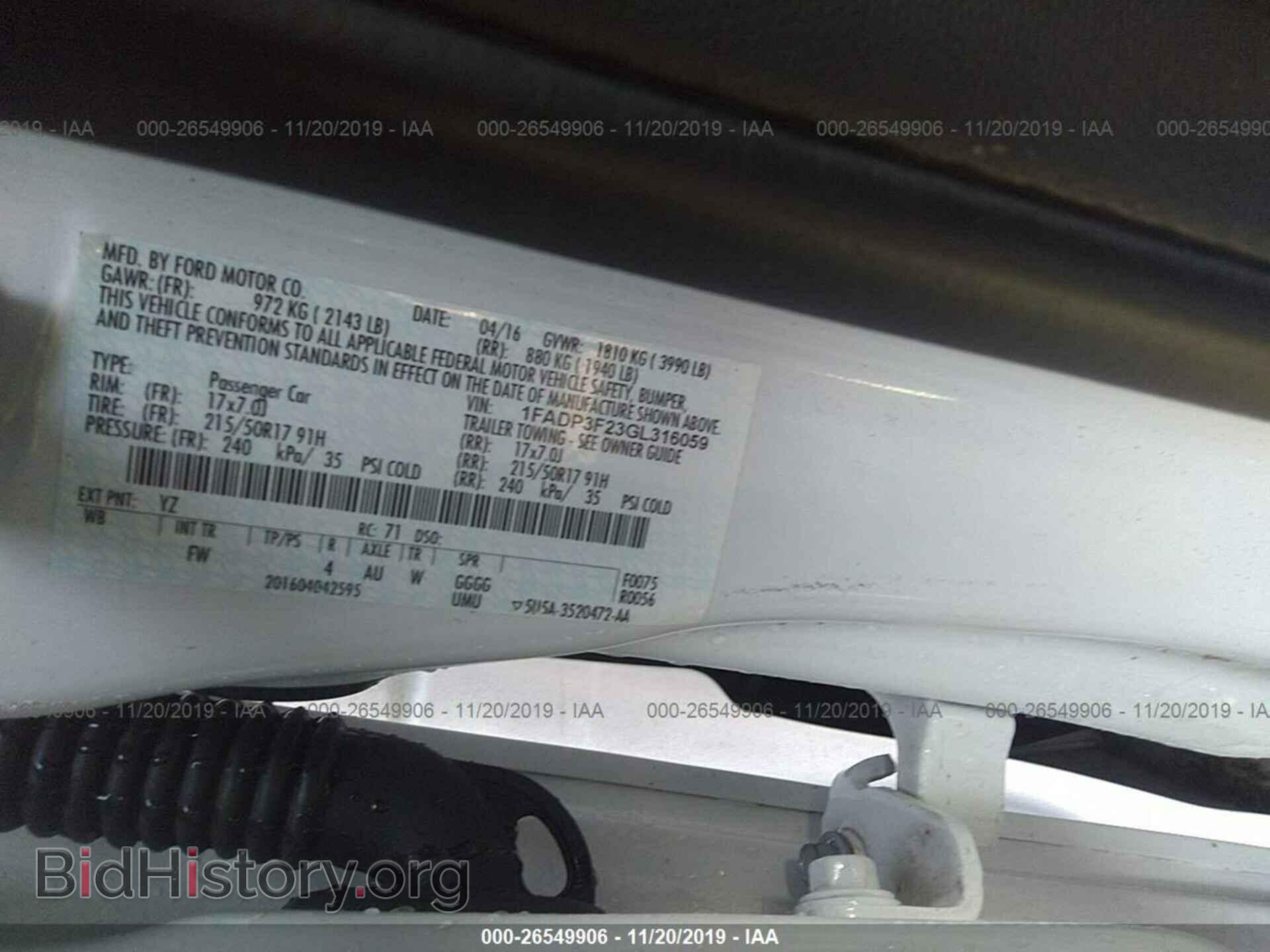 2016 FORD FOCUS - VIN: 1FADP3F23GL316059 - Фото 9