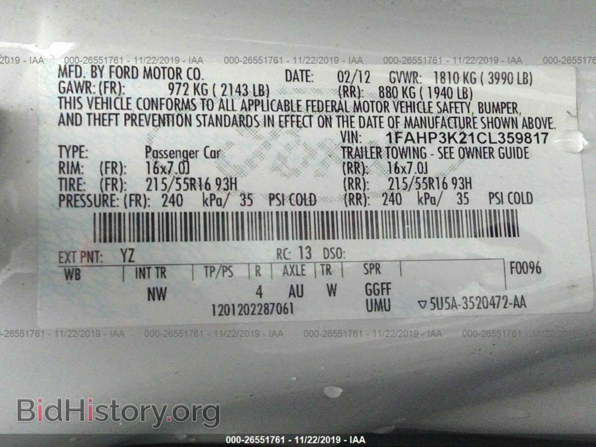 2012 FORD FOCUS - VIN: 1FAHP3K21CL359817 - Photo 9