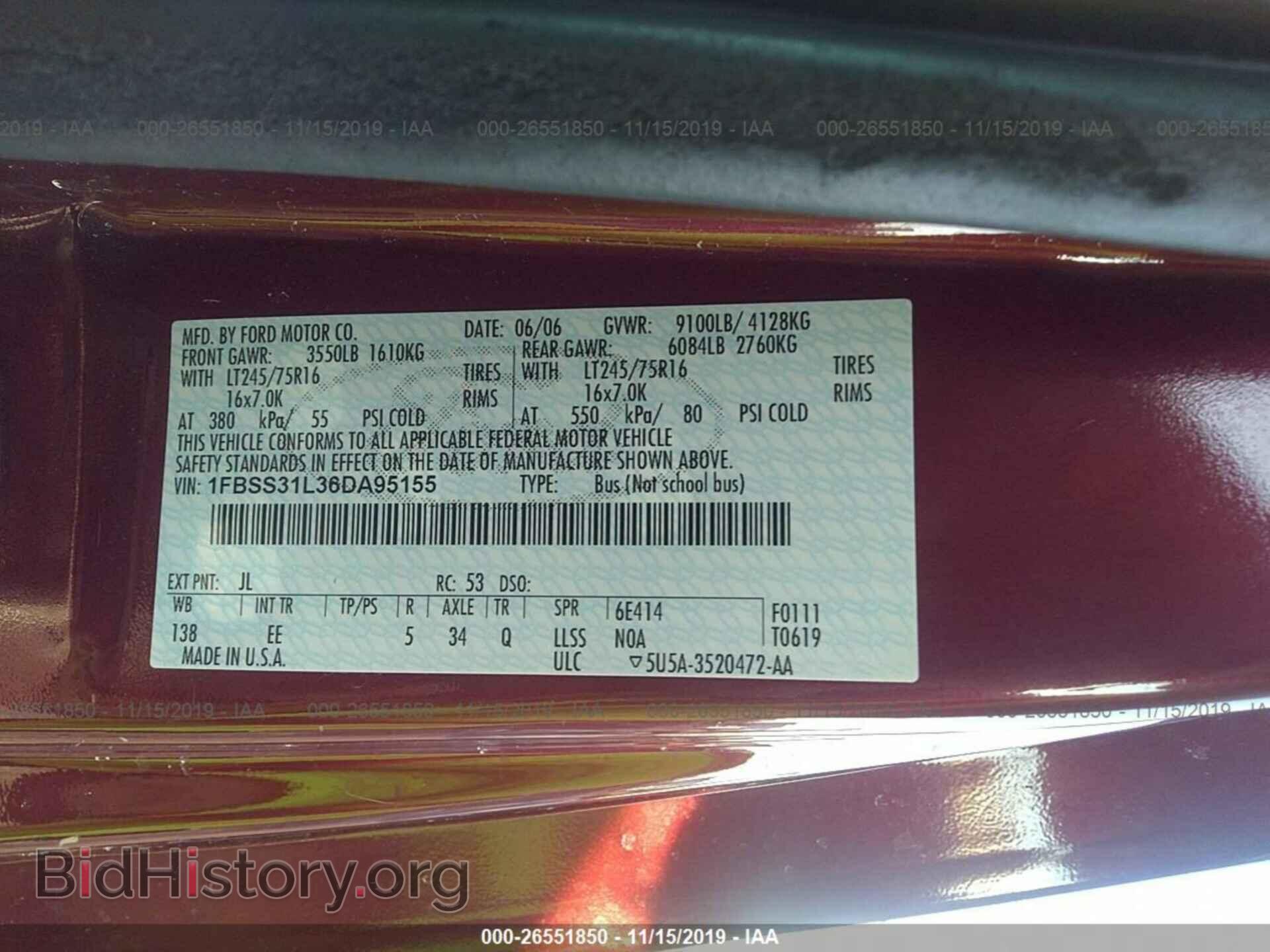 2006 FORD ECONOLINE - VIN: 1FBSS31L36DA95155 - Фото 9