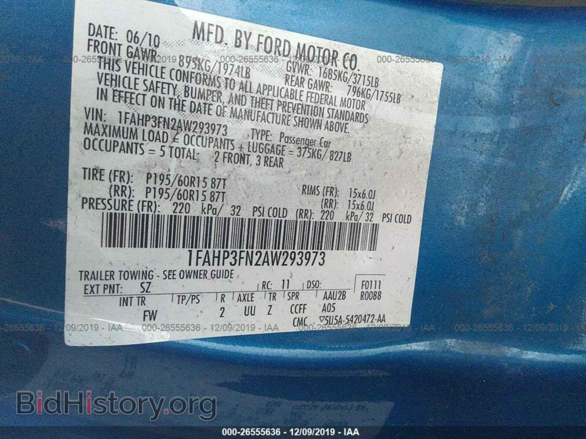 2010 FORD FOCUS - VIN: 1FAHP3FN2AW293973 - Фото 9