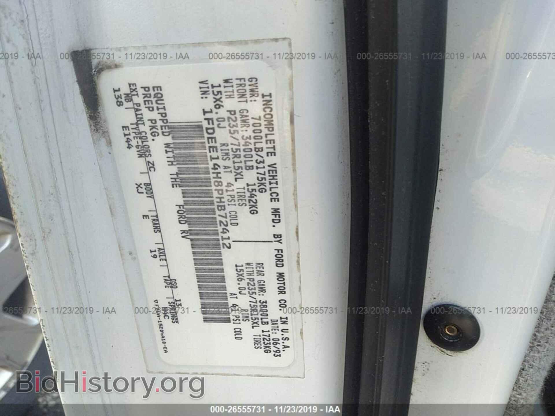 1993 FORD ECONOLINE - VIN: 1FDEE14H8PHB72412 - Photo 9