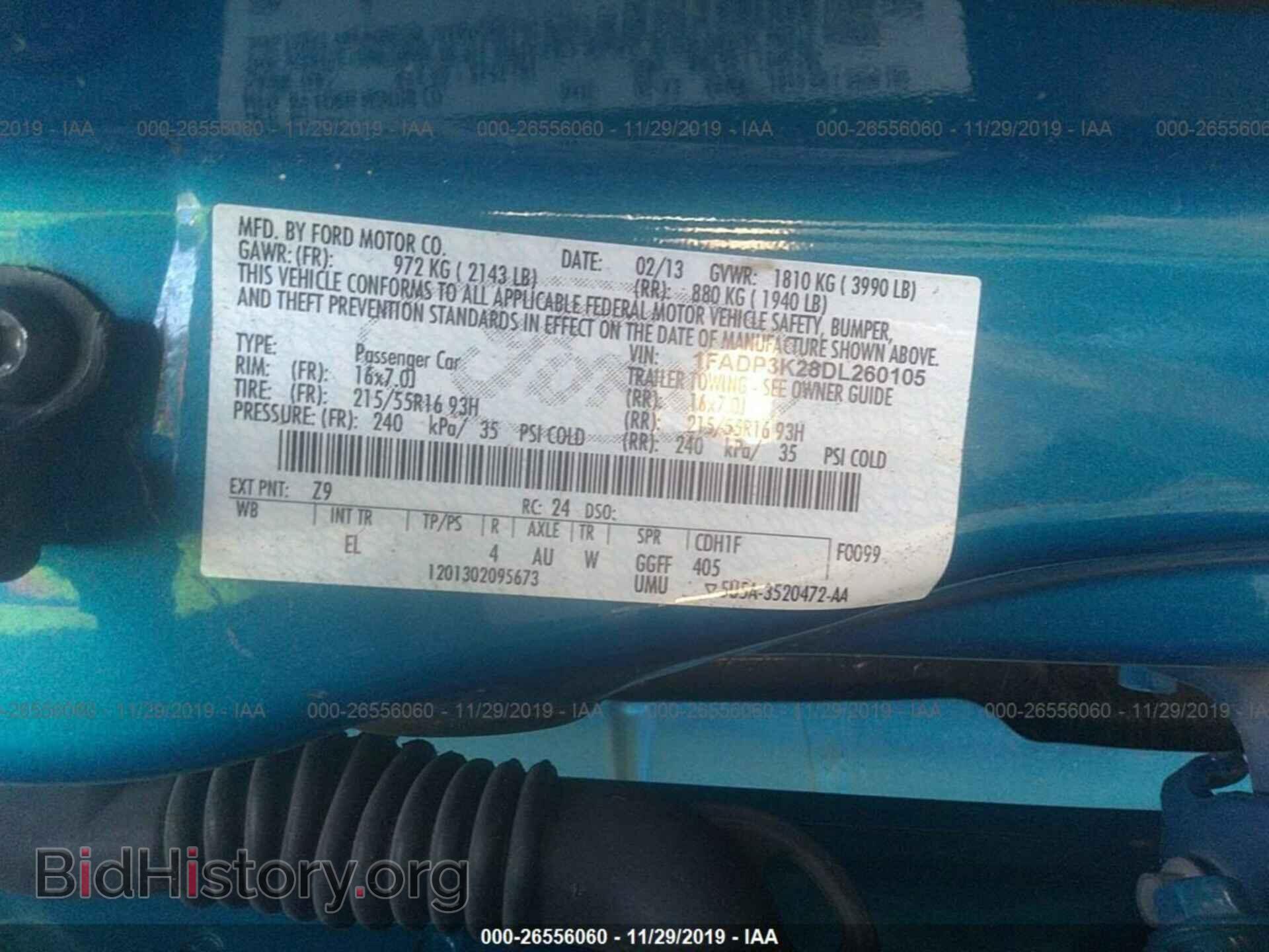 2013 FORD FOCUS - VIN: 1FADP3K28DL260105 - Фото 9