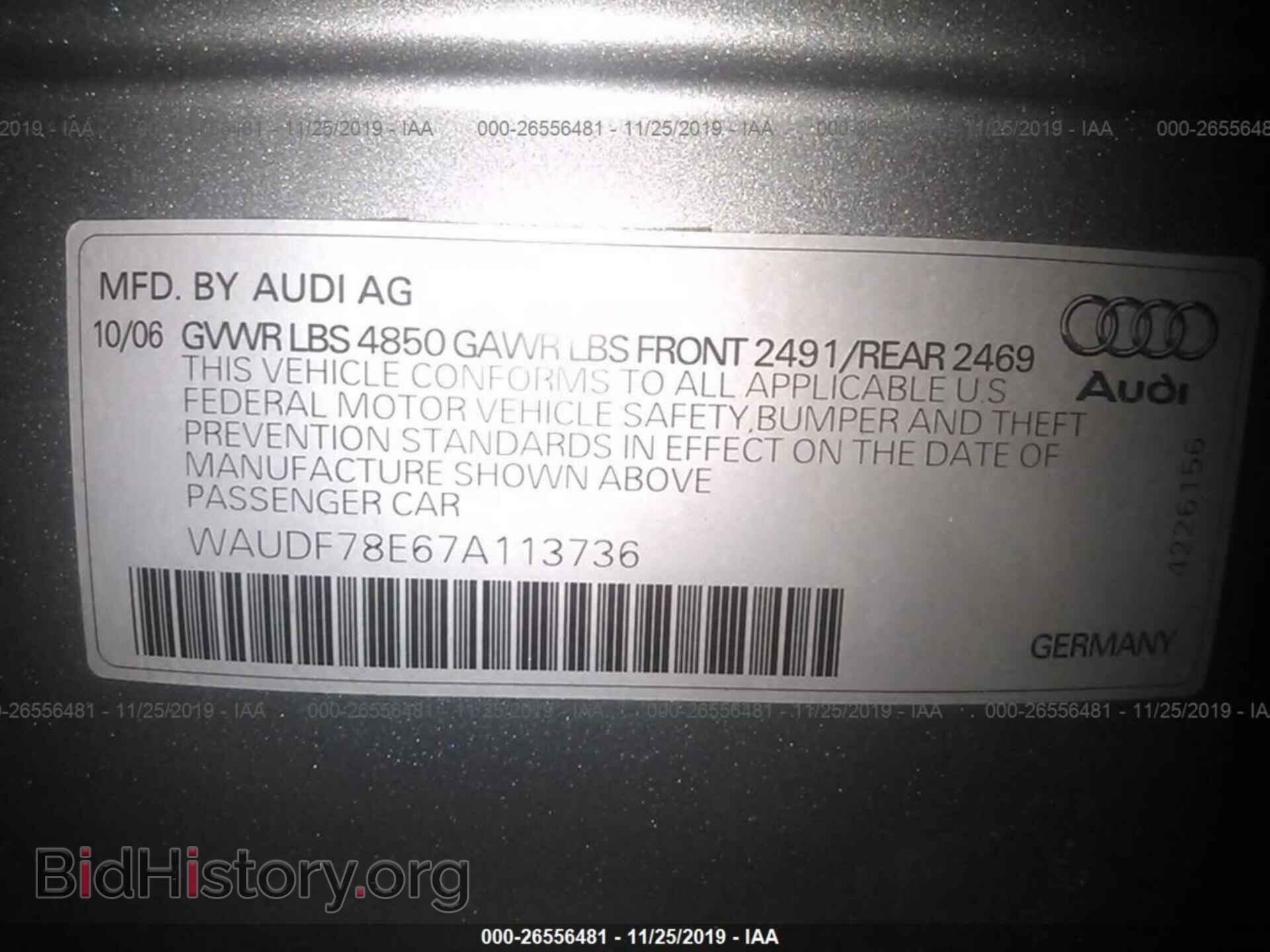 2007 AUDI A4 - VIN: WAUDF78E67A113736 - Photo 9