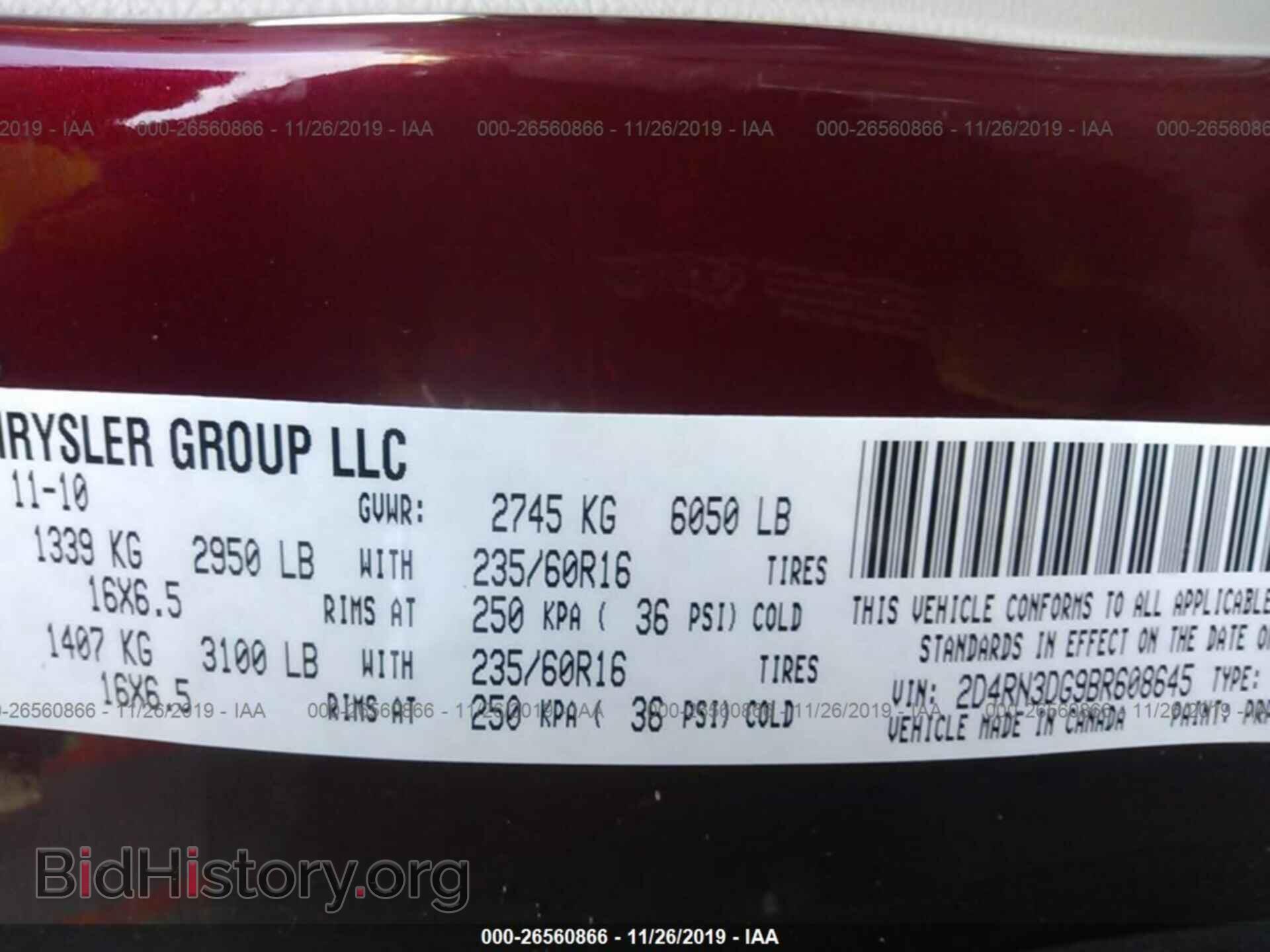 2011 DODGE GRAND CARAVAN - VIN: 2D4RN3DG9BR608645 - Фото 9