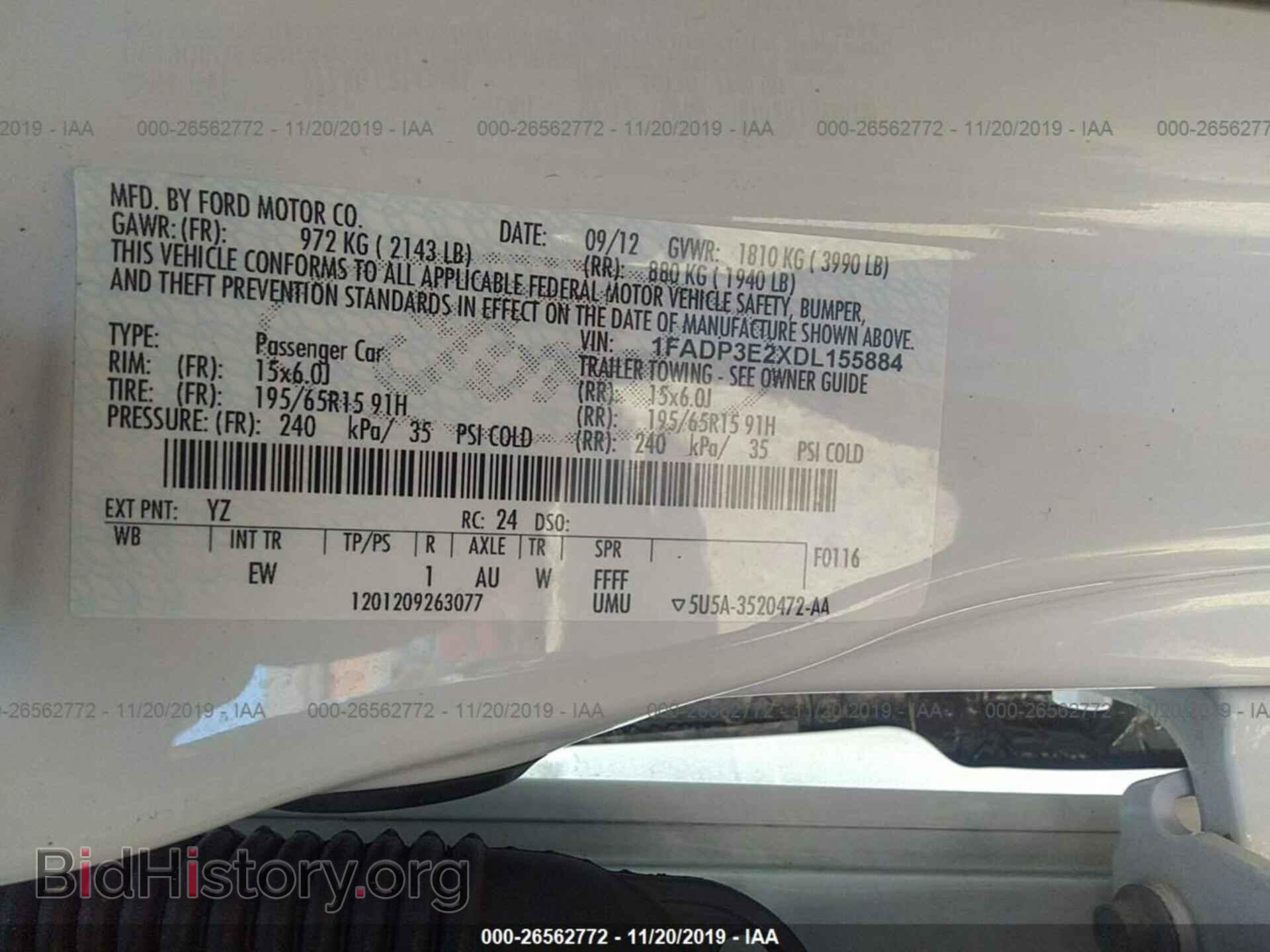 2013 FORD FOCUS - VIN: 1FADP3E2XDL155884 - Фото 9