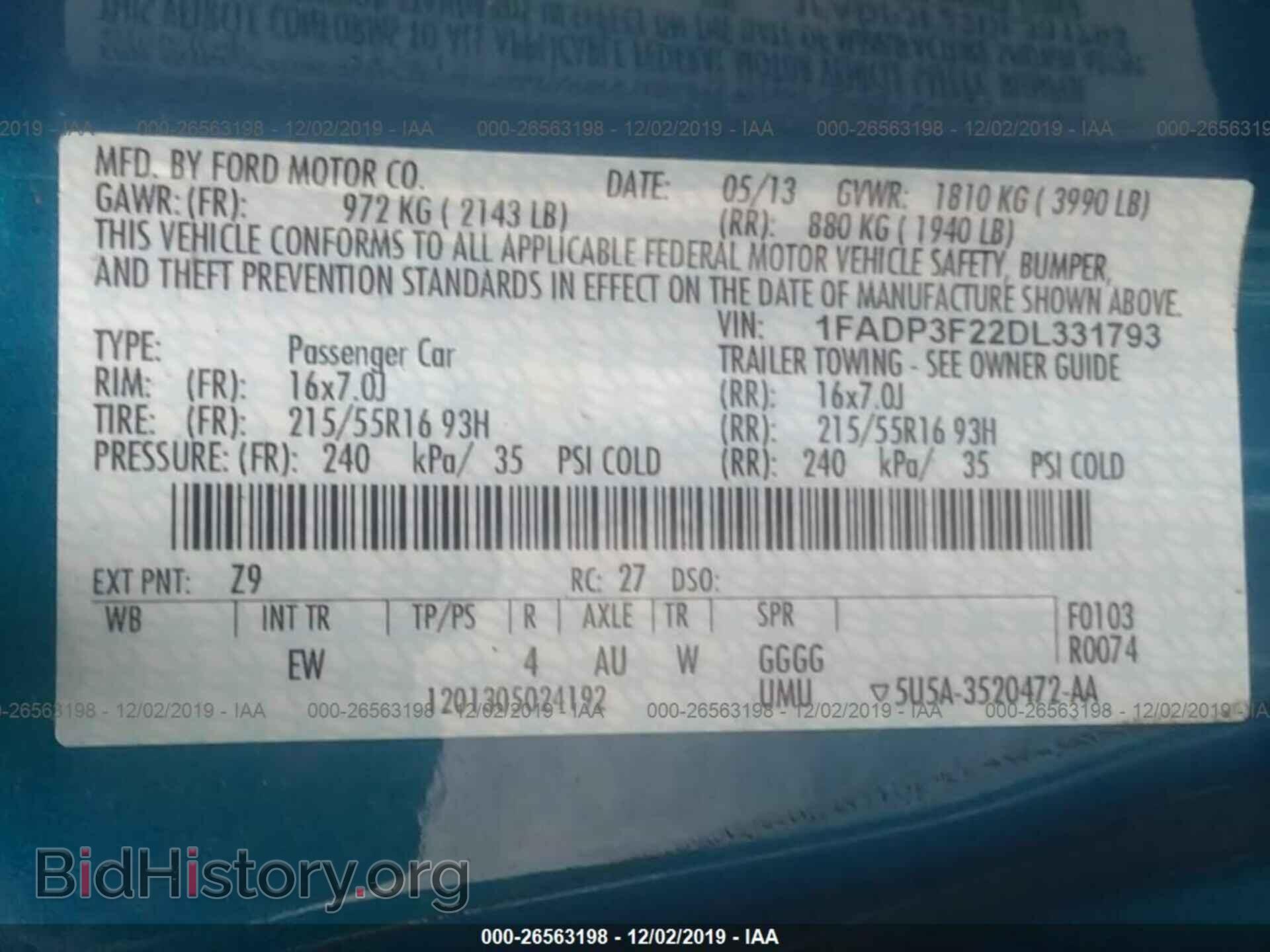 2013 FORD FOCUS - VIN: 1FADP3F22DL331793 - Photo 9