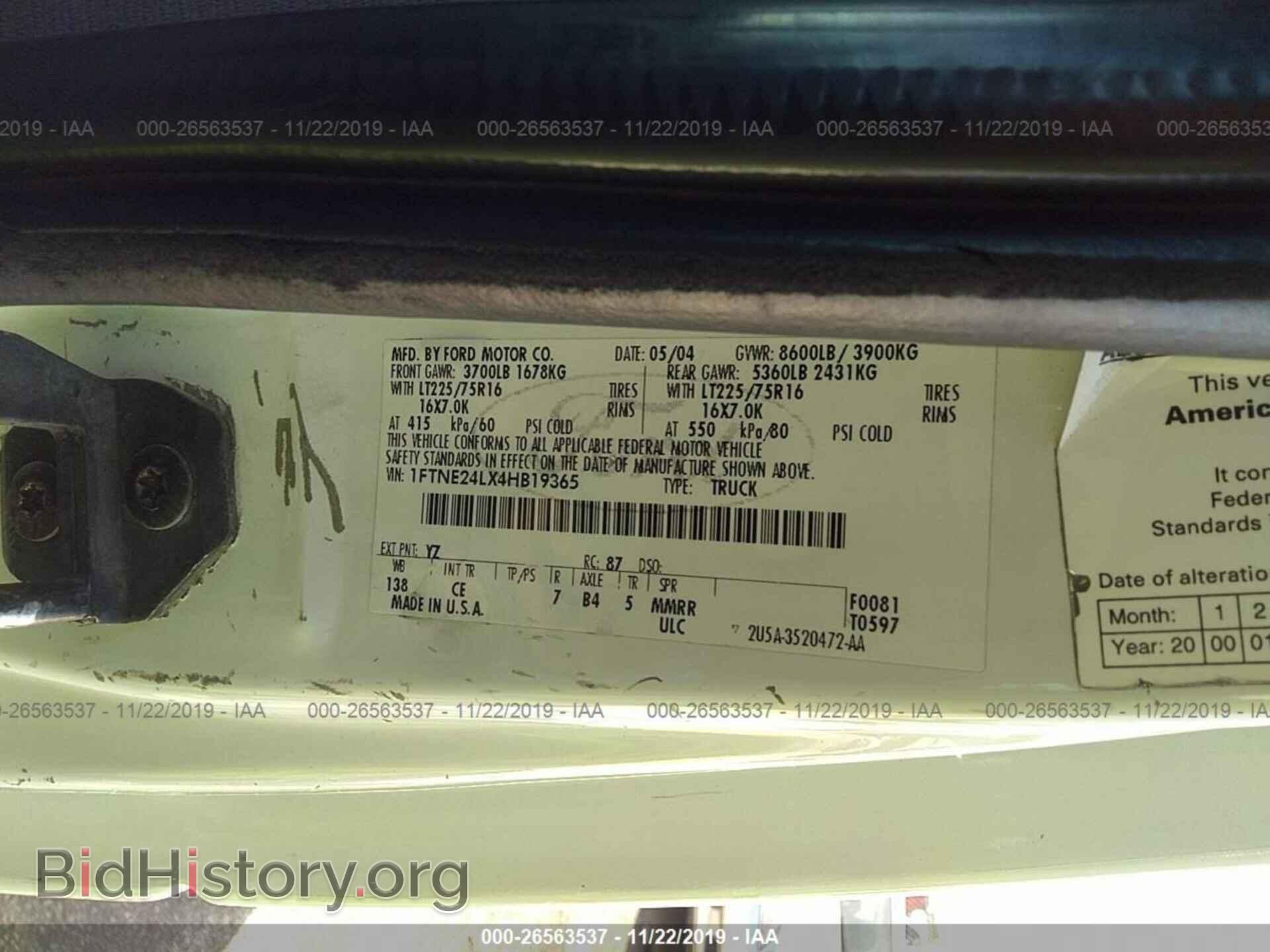 2004 FORD ECONOLINE - VIN: 1FTNE24LX4HB19365 - Photo 9