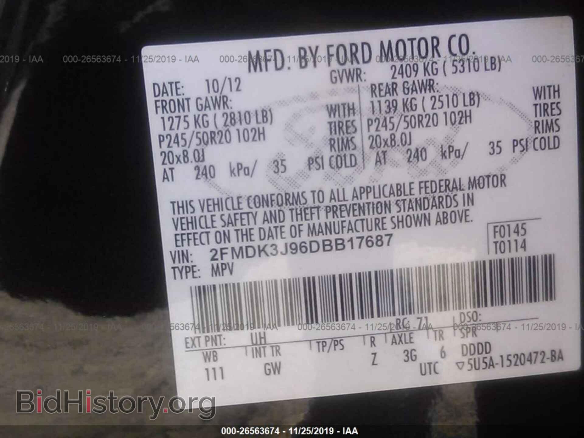 2013 FORD EDGE - VIN: 2FMDK3J96DBB17687 - Фото 9