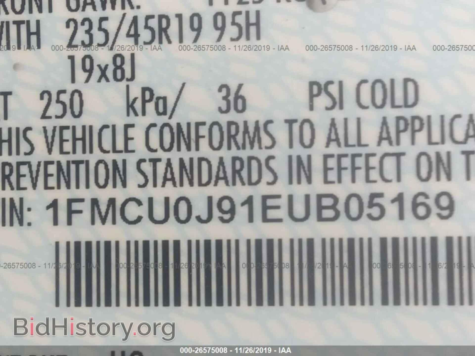 2014 FORD ESCAPE - VIN: 1FMCU0J91EUB05169 - Фото 9