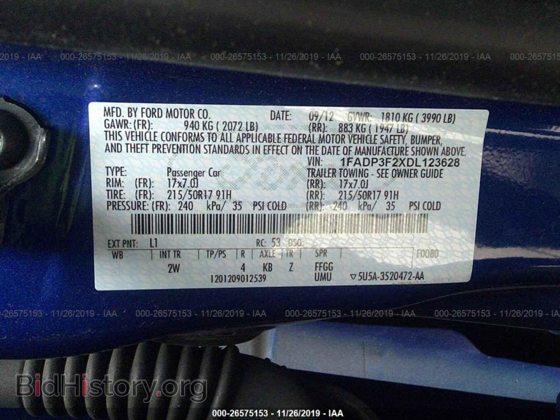 2013 FORD FOCUS - VIN: 1FADP3F2XDL123628 - Фото 9